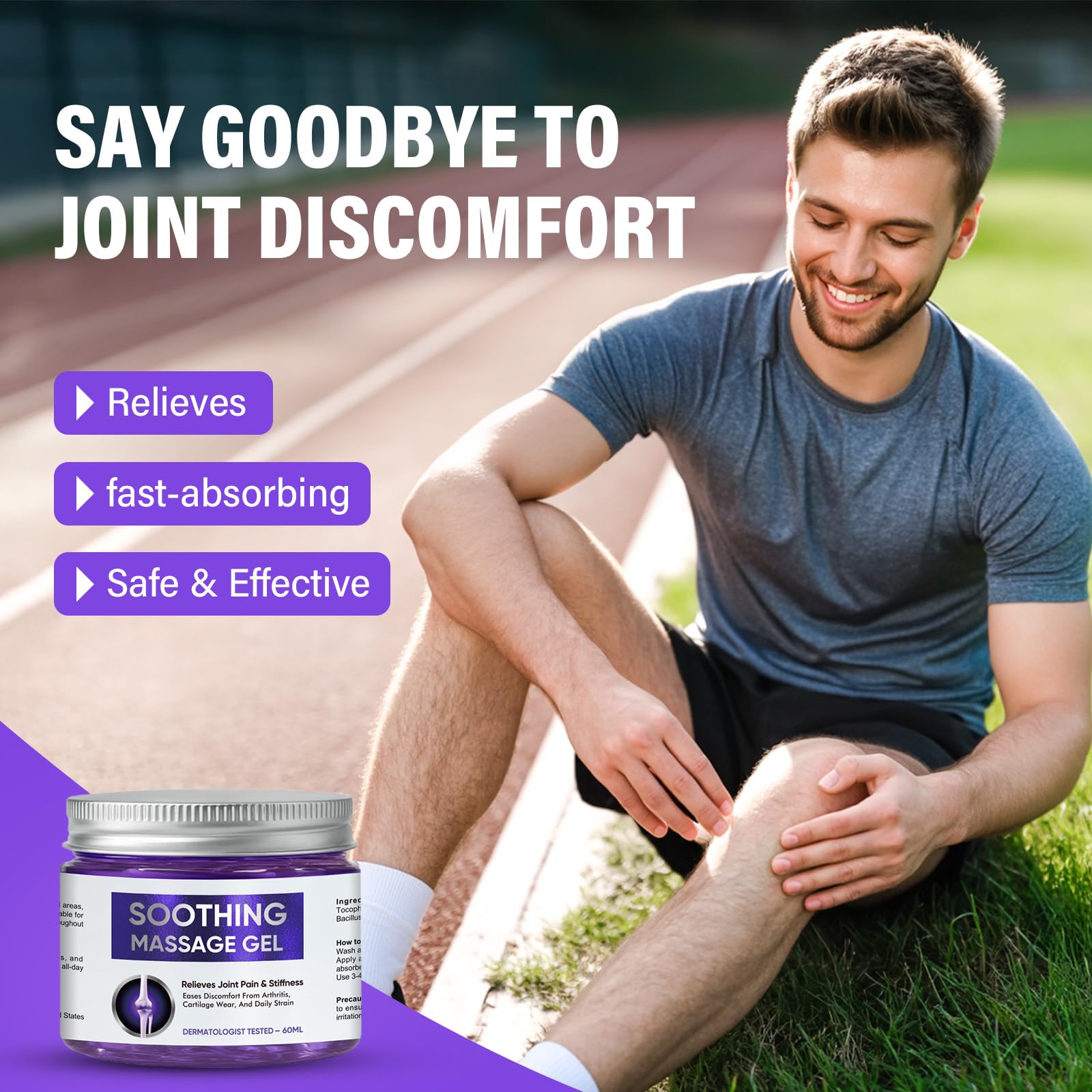 Joint Purple Gel, Fast-Absorbing Soothing Relief Massage Gel with Natural Extracts, Support Muscle, Joint, Shoulder, Knee, Back, Lumbar & Muscle Stiffness WKCWKC Au supplements