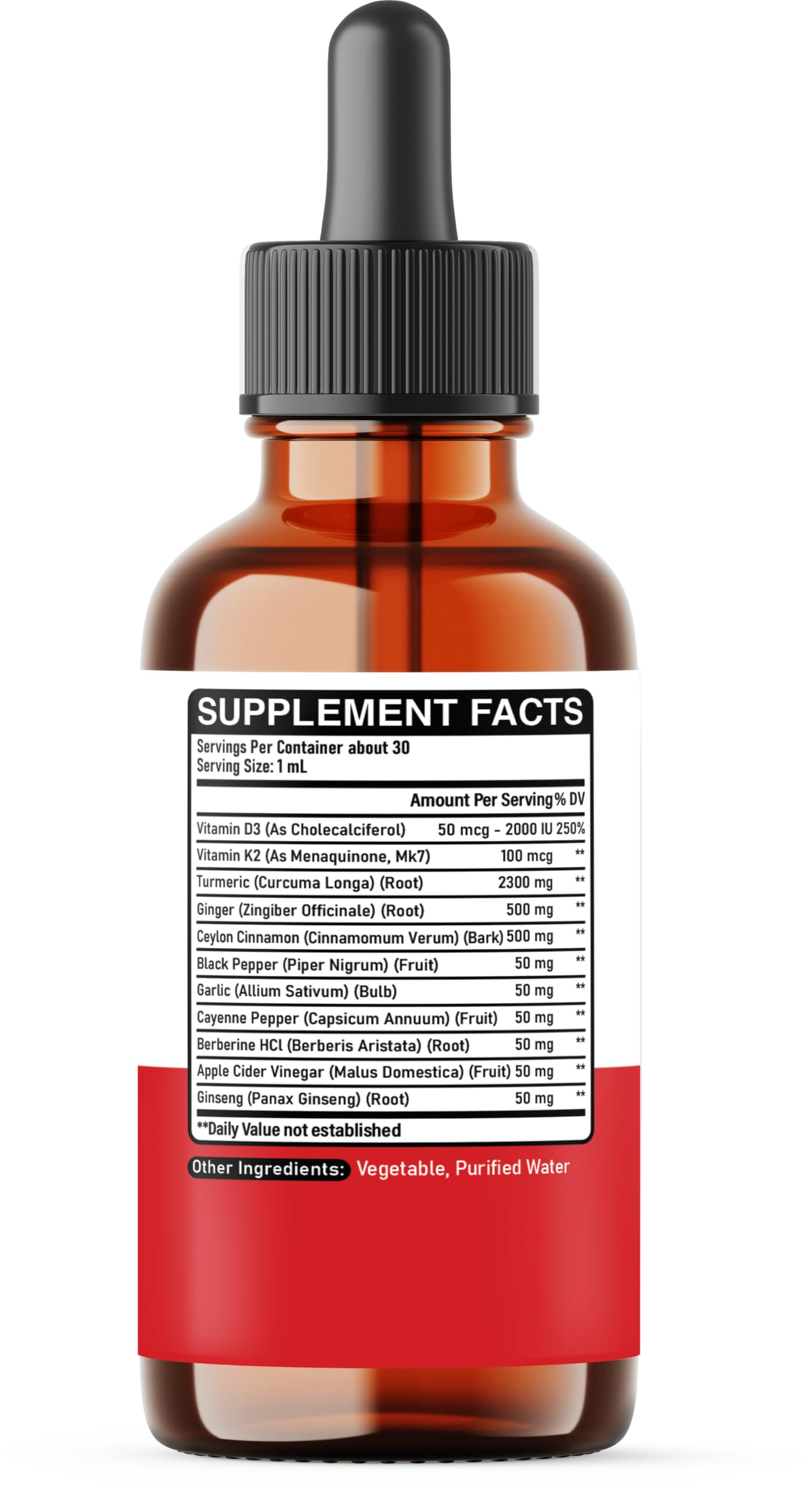 11in1 Turmeric Supplement for Health Heart & Wellness Support – with Ginger, Garlic, Ceylon Cinnamon, Berberine, Ginseng, Apple Cider Vinegar – 30ml Liquid Drops – 60 Servings DEDICAD Au supplements