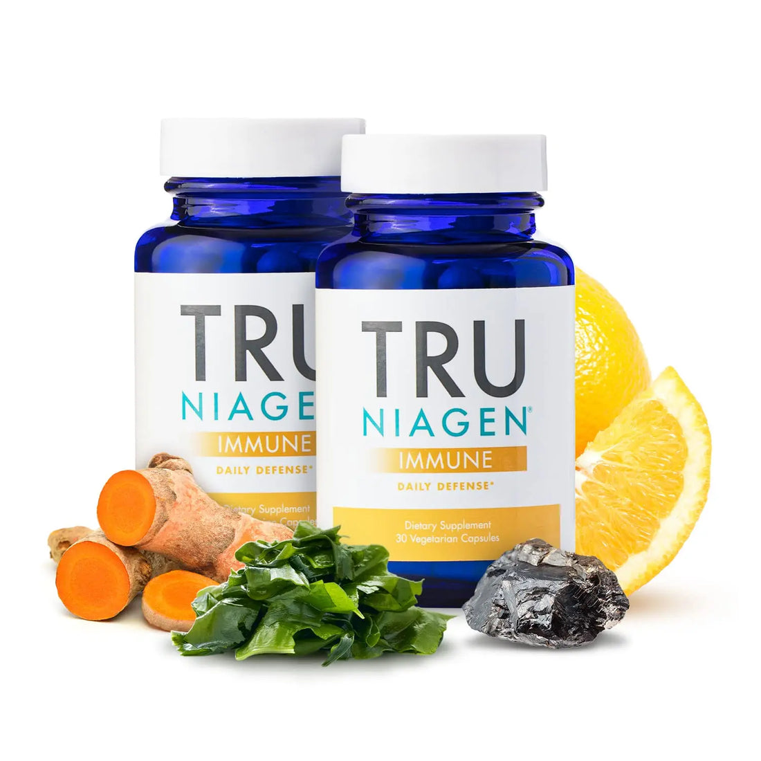 TRU NIAGEN Immune Support Supplement - Daily Defense, Vitamin C from Fermentation, Vegan Vitamin D3 2000 IU, Zinc, Plus Theracurmin (Curcumin) + Multi Award-Winning NAD Boosting Niagen 150mg 60ct TRU NIAGEN Au supplements