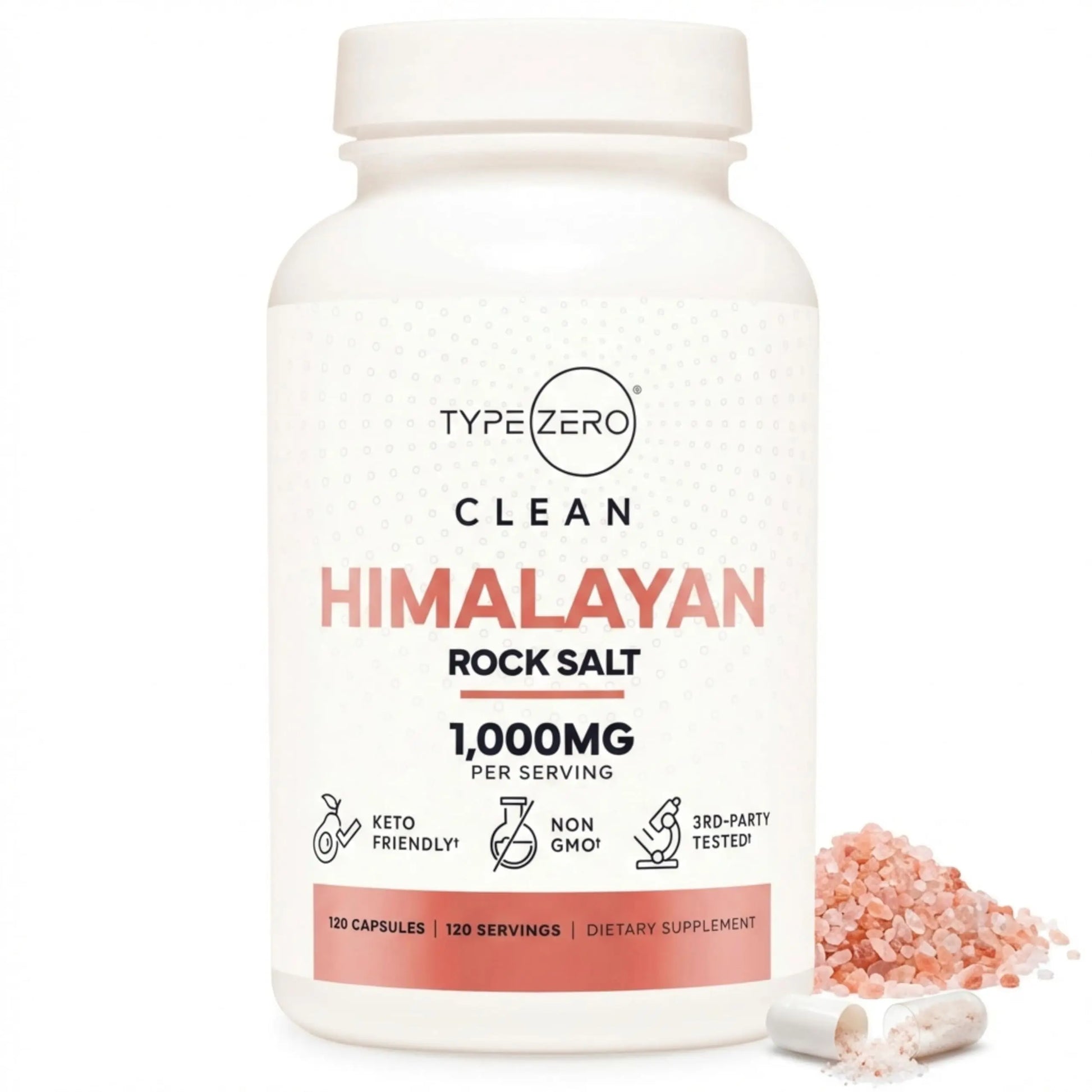 Type Zero Himalayan Rock Salt Capsules (120 Capsules) (1000mg per Serving) Type Zero Au supplements