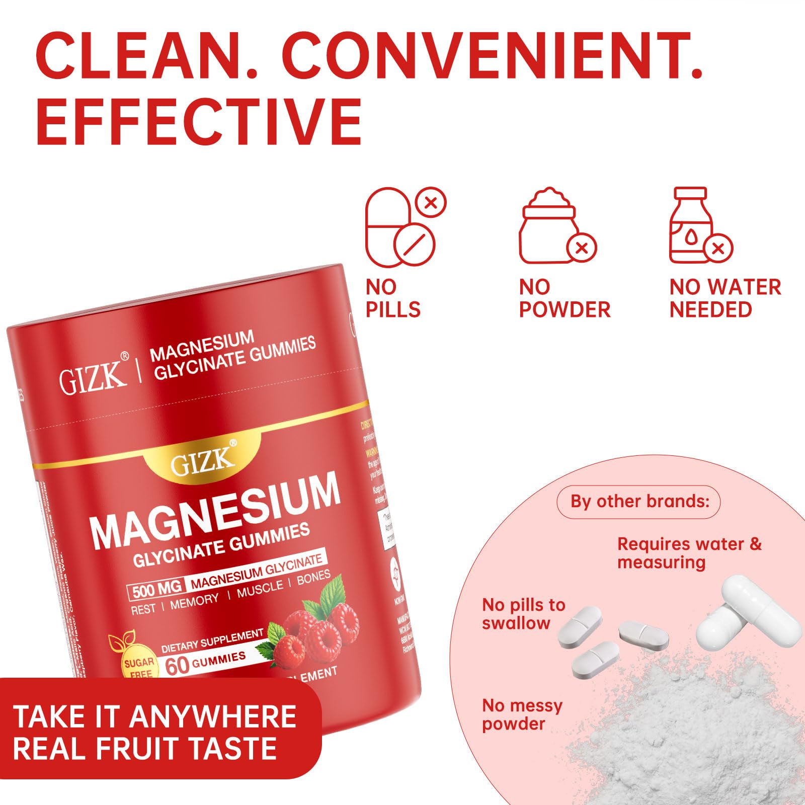 Magnesium Glycinate Gummies 500mg – Sugar Free Magnesium Gummies for Sleep, Stress, Muscle & Nerve Support – for Adults & Kids 4+, Vegan, No Melatonin (Raspberry Flavor, 60 Count) SAYIDON Au supplements