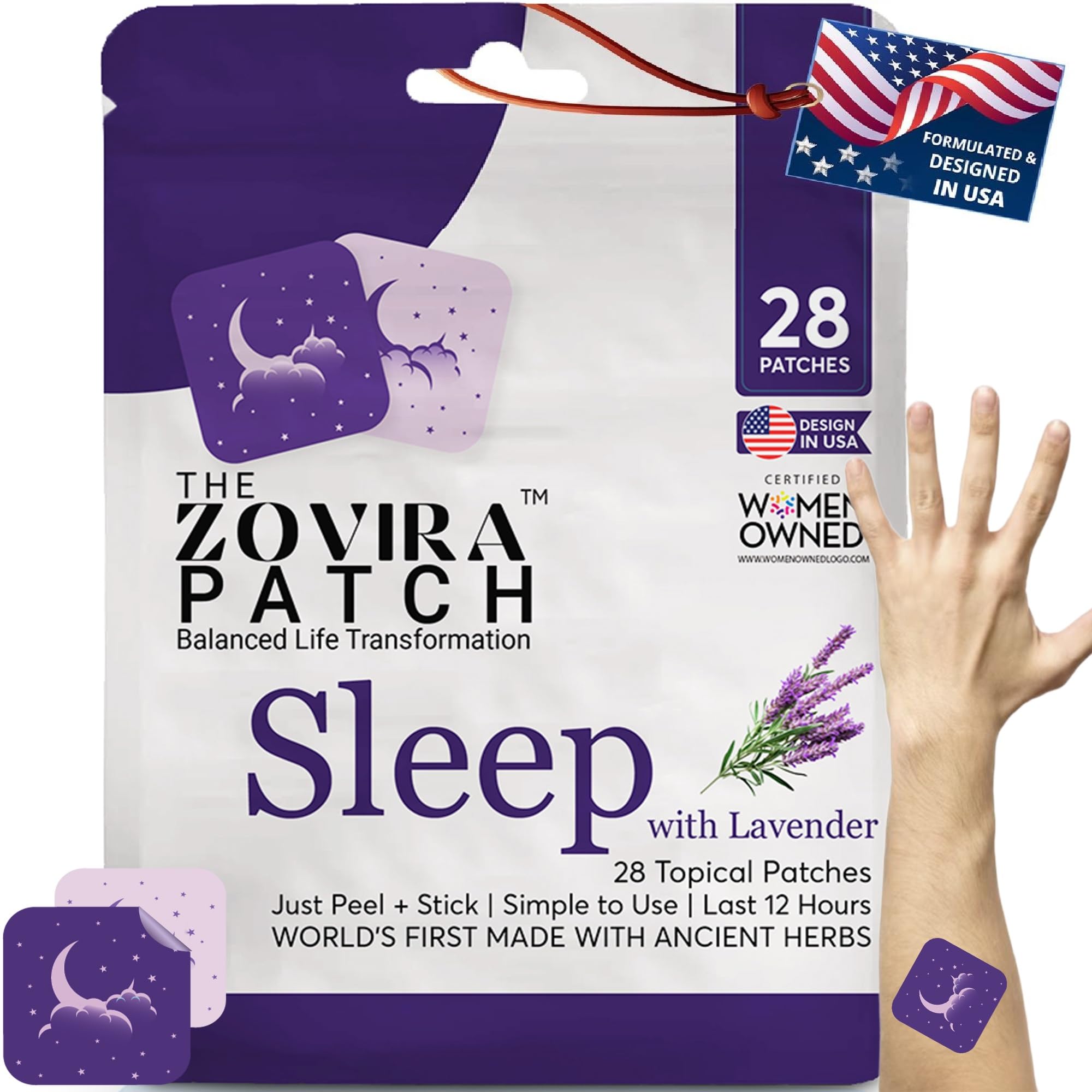 Zovira Sleep Patches for Adults, Melatonin Free with Lavender & Magnesium | Time-Release Transdermal, Aromatherapy Sleep Aid | Non-Habit Forming, Hypoallergenic, All-Night Restorative Sleep | 28 Count ZOVIRA Au supplements