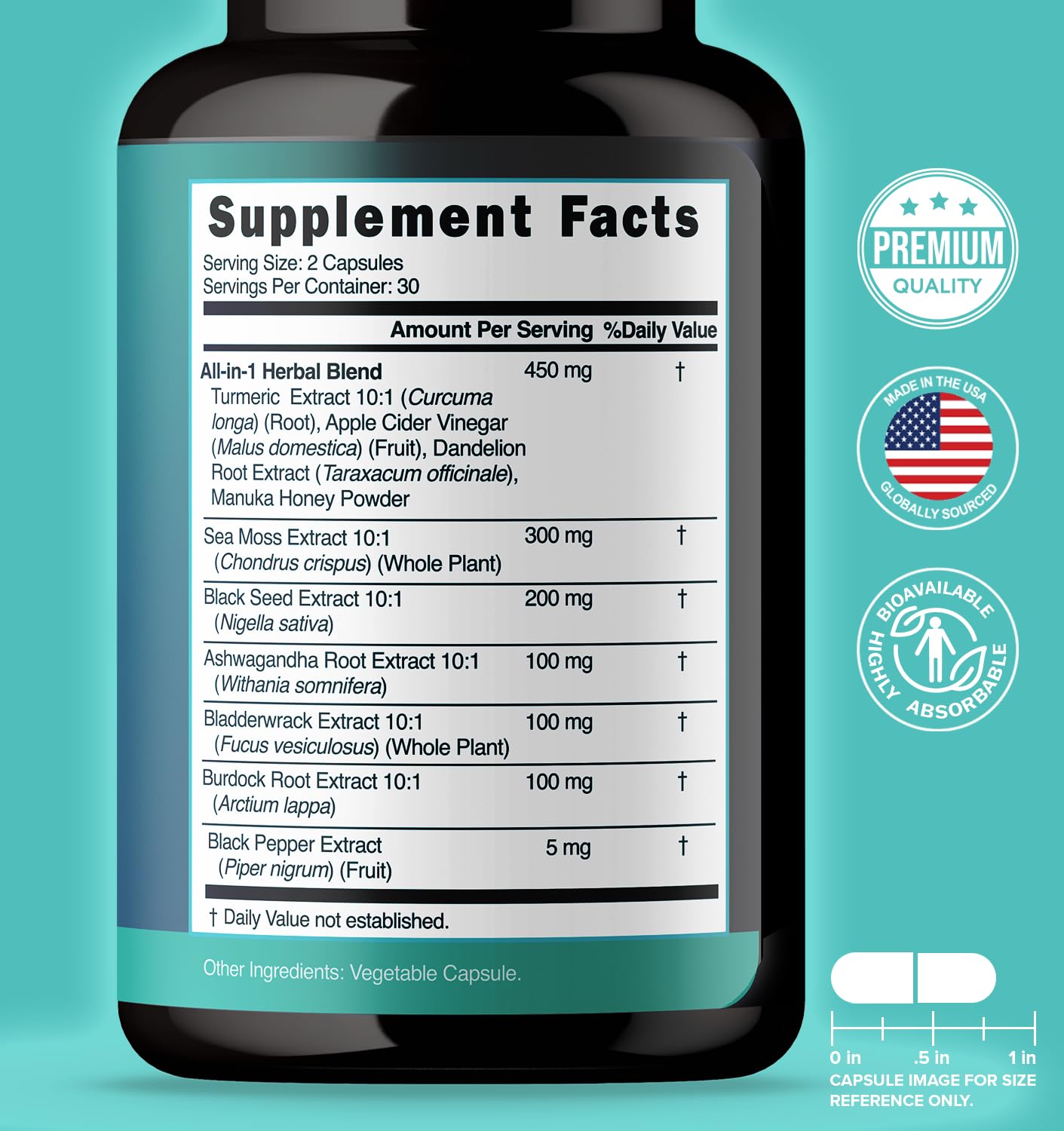 NUTRALAVA Sea Moss Pills, All-in-One Blend with Irish Sea Moss Black Seed Oil Ashwagandha, Sea Moss Capsules for Women and Men - Gluten-Free, Non-GMO, 60 Capsules NUTRALAVA Au supplements
