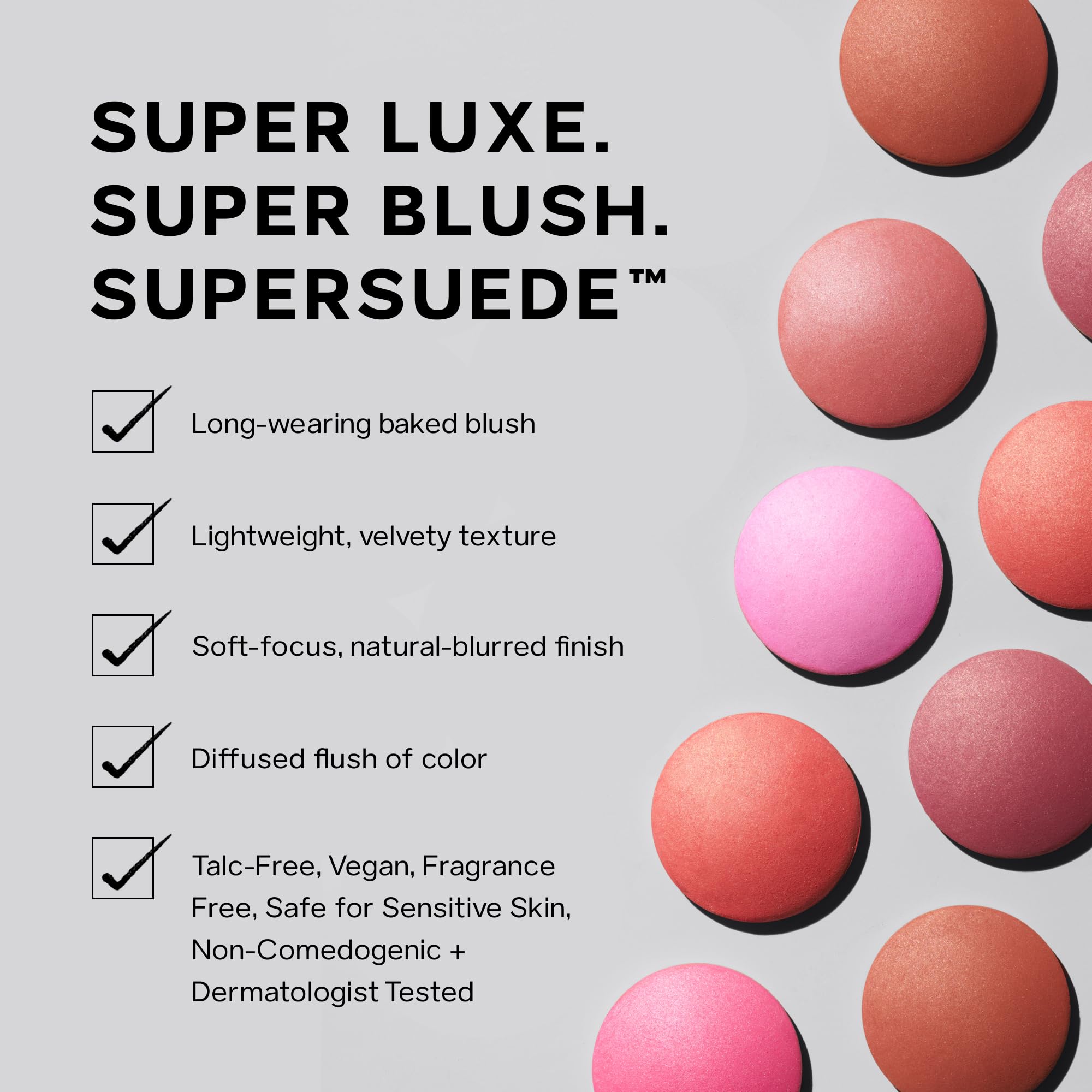 Saie Blush & Brush Duo - SuperSuede Baked Blush in Mia (.01 oz) & Powder Blush Brush - Talc-Free, Moisturizing Blush with Vegan, Fluffy Brush for Seamless Application Saie Au supplements