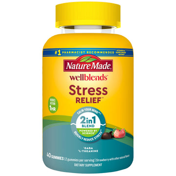Nature Made Wellblends Stress Relief Gummies, L theanine 200mg to Help Reduce Stress, with GABA 100mg, Same Day Stress Support, 40 Strawberry Flavor Gummies Nature Made Au supplements