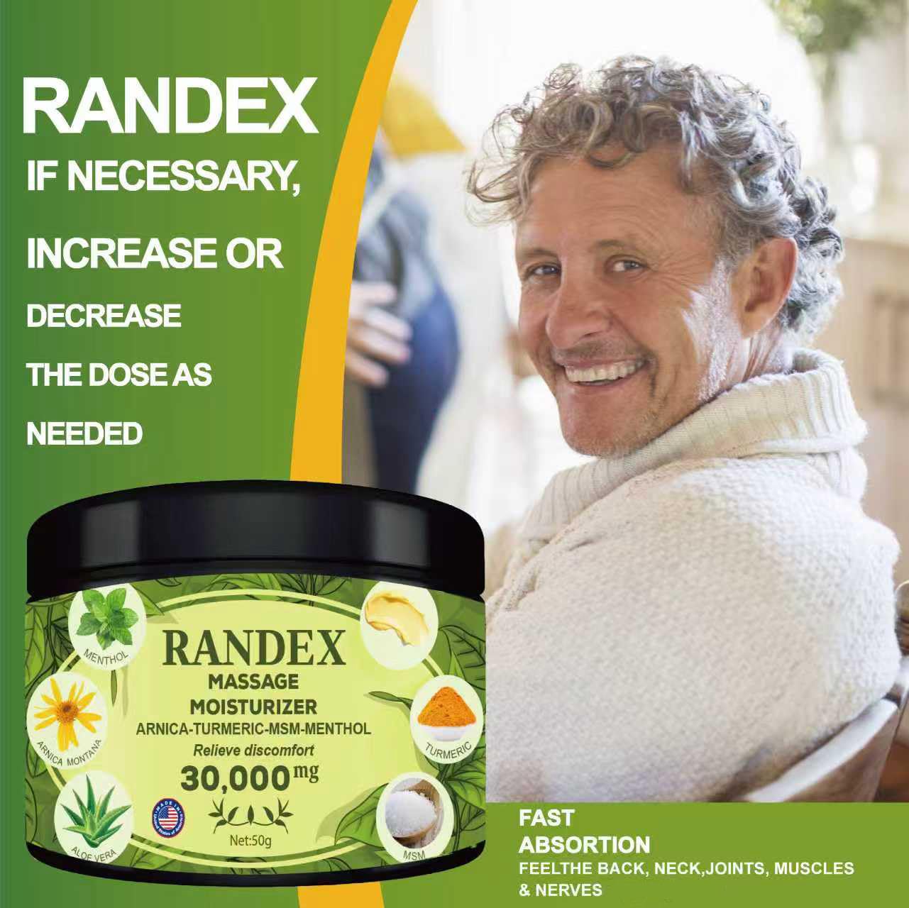RANDEX 30000MG Organic Massage Moisturizer - Muscles,Joints,Knees, Shoulders,Body, Extra Strength- Natural RANDEX Au supplements