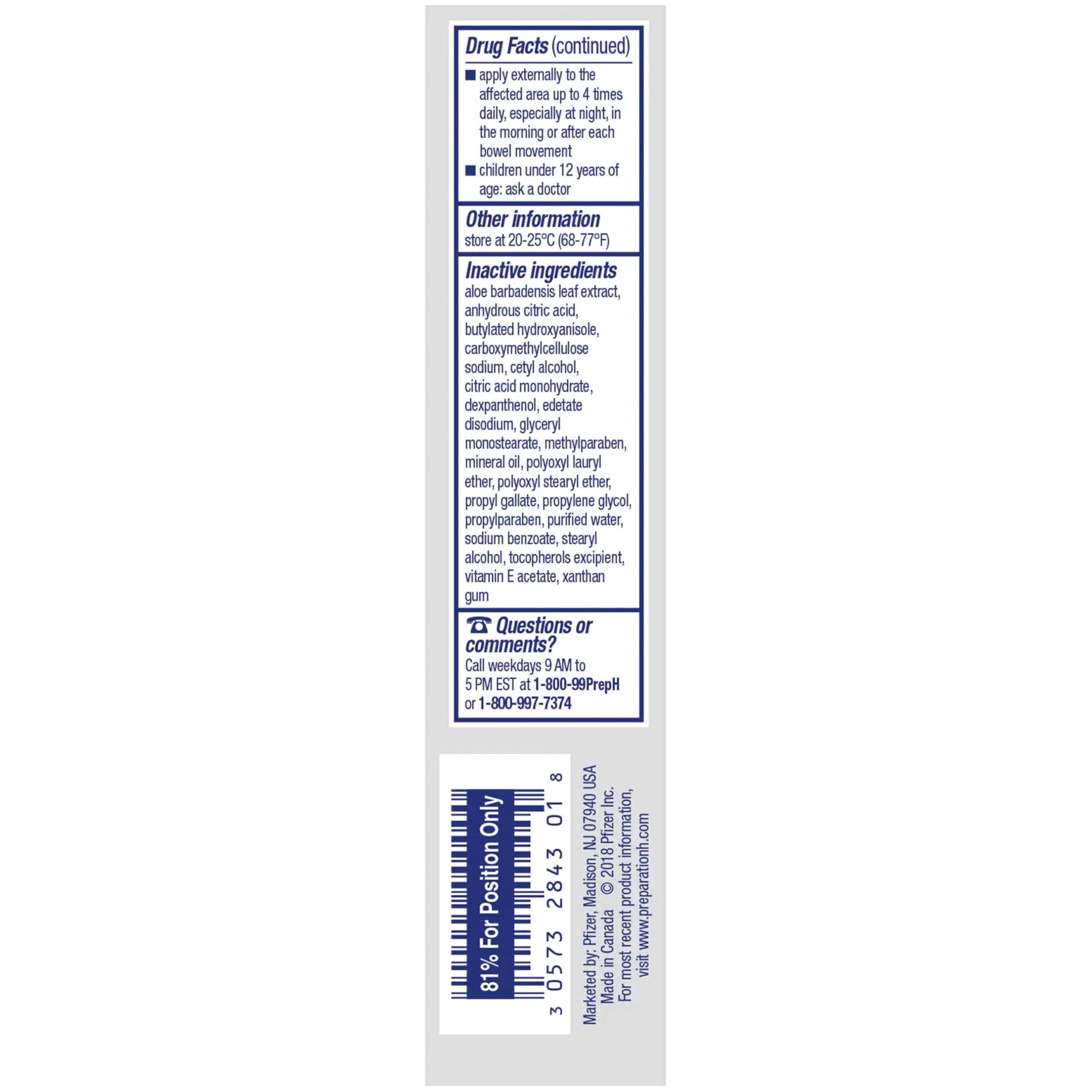 Preparation H Rapid Relief Hemorrhoid Cream with Lidocaine, Numbing Relief for Swelling, Pain, Burning and Itching - 0.75 Oz Tube Preparation H Au supplements