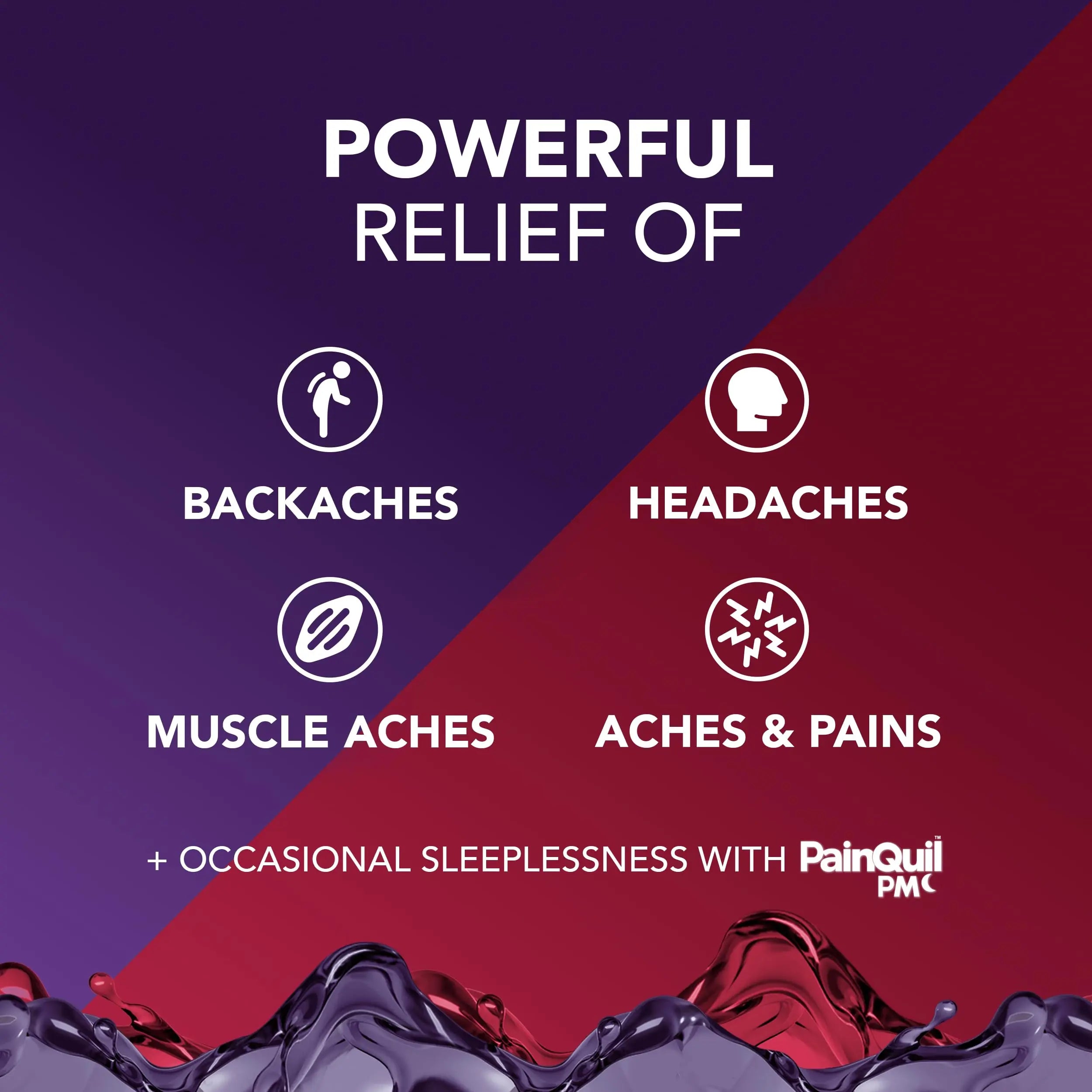 Vicks PainQuil & PainQuil PM Pain Relief Liquid, 1000mg Acetaminophen, 2x12 oz Vicks Au supplements