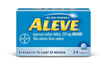 Aleve Tablets with Naproxen Sodium, 220mg (NSAID) Pain Reliever/Fever Reducer, 24 Count, Blue Aleve Au supplements
