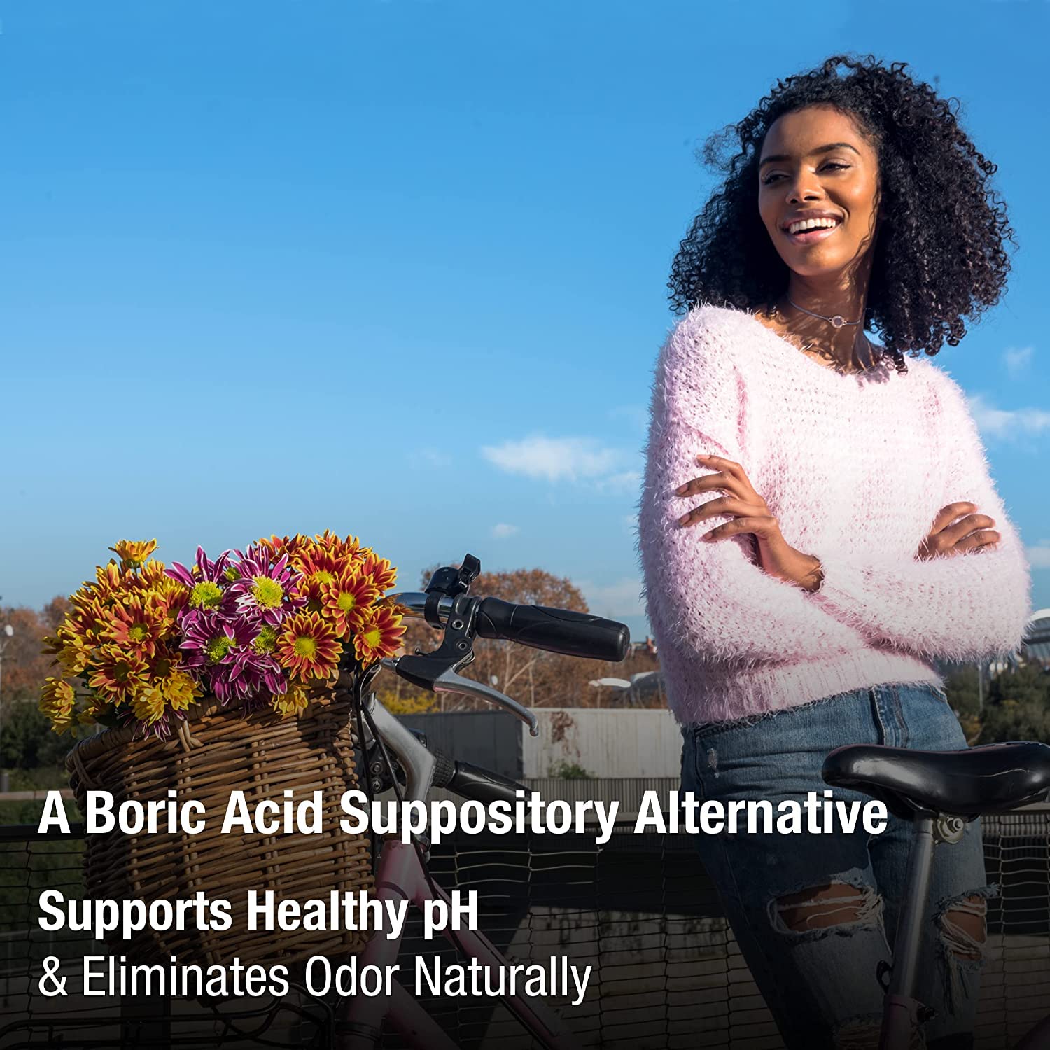 vH essentials Vaginal Odor Treatment with Vitamin C, Boric Acid Suppositories Alternative