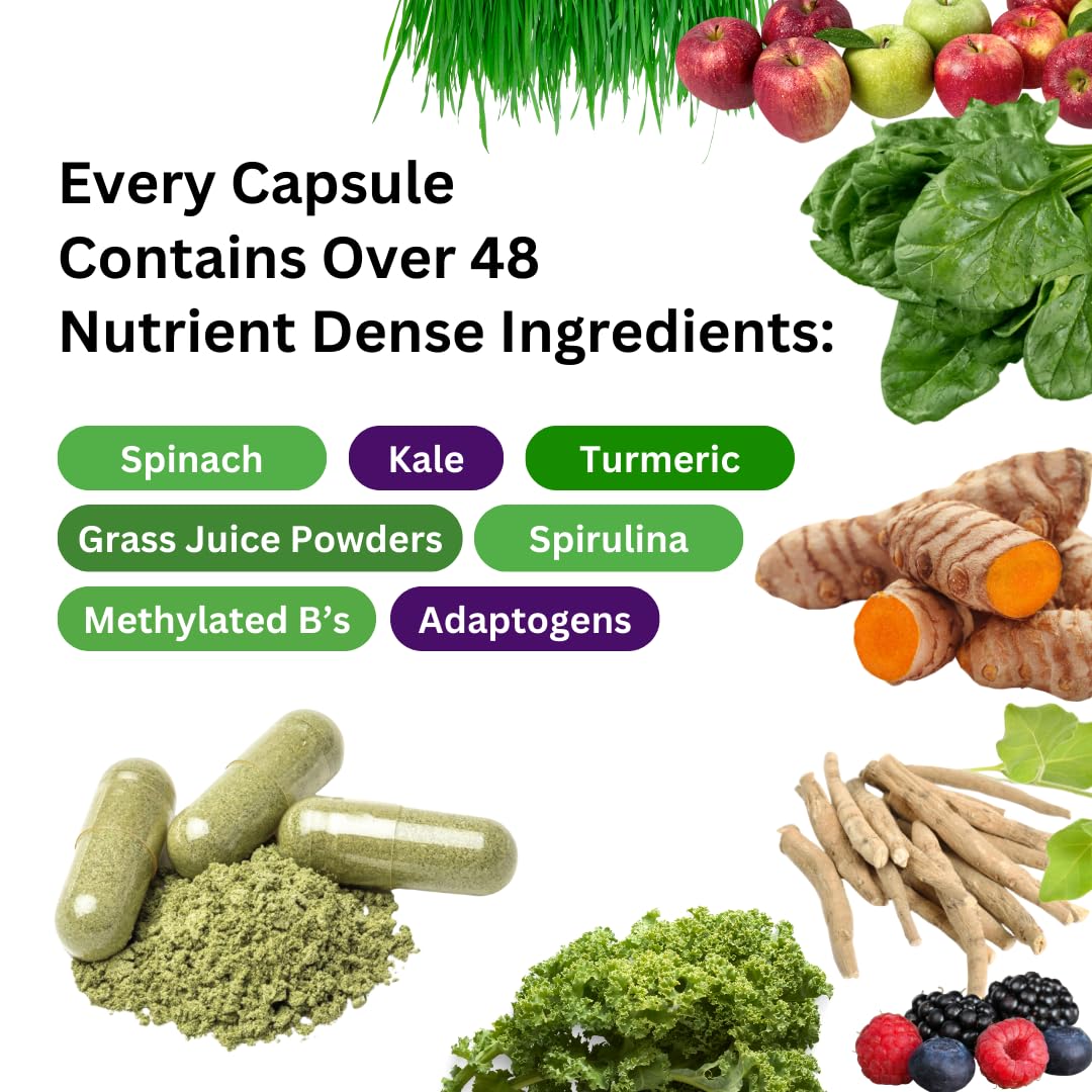 Paradise Herbs Earth's Blend Once Daily Multivitamin with Iron, 48 Organic Superfoods, Probiotics, Antioxidants, Vitamins A, B12, C, D, K2, 60 Capsules Paradise Herbs Au supplements