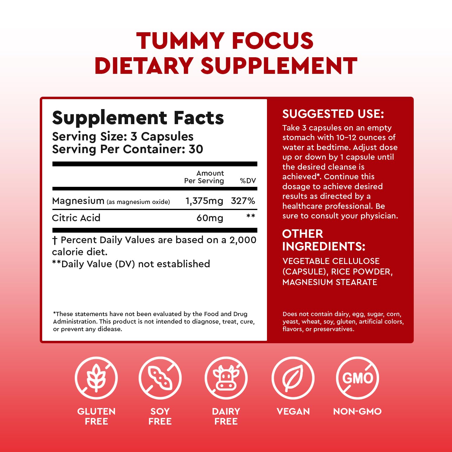 JJ Smith Tummy Focus – Digestive Cleanse Supplement with Ozonated Oxygenated Magnesium – Supports Digestion, Regularity, Bloating, Gut Balance, Nutrient Absorption, Energy & a Flatter Belly Health Focused Au supplements