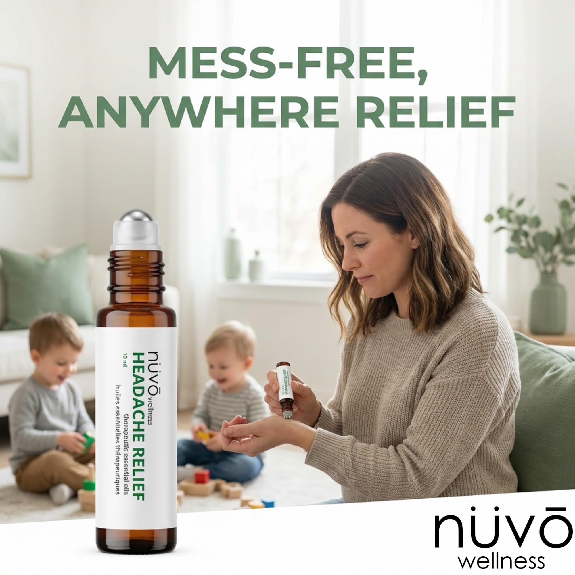 Migraine Relief Roll-On, Made with Peppermint, Lavender, Eucalyptus, & Other Aromatherapy Essential Oils, for Headaches, and Sore Muscles NUVO WELLNESS Au supplements