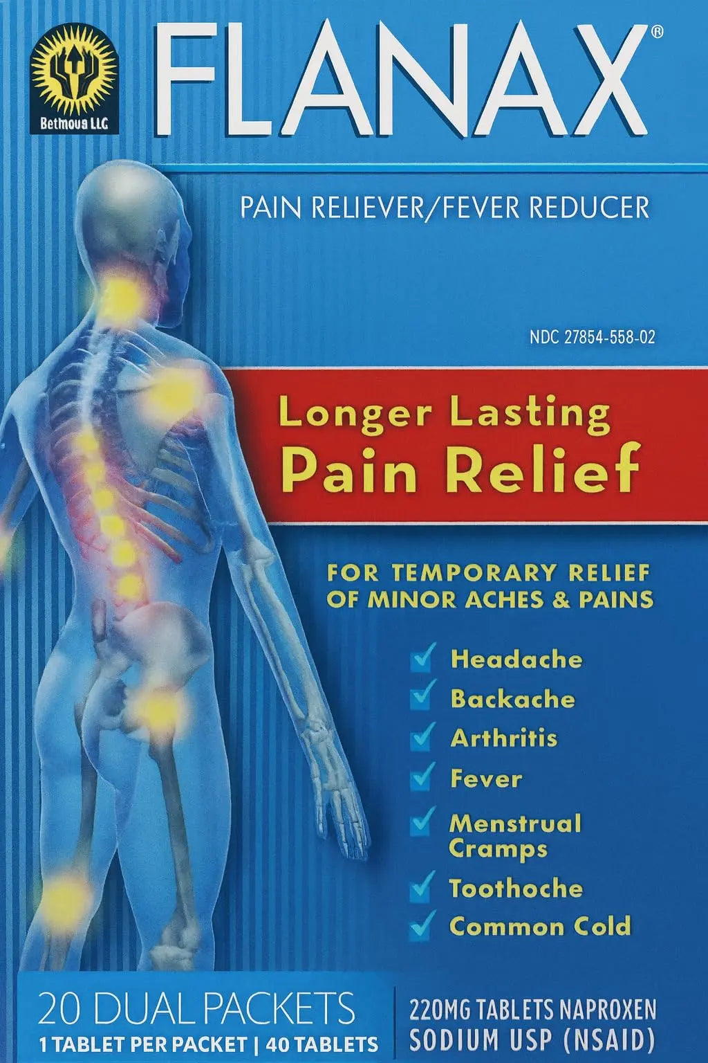 Flanax Pain Reliever Tablets 2ct Retail Dispenser Flanax Au supplements