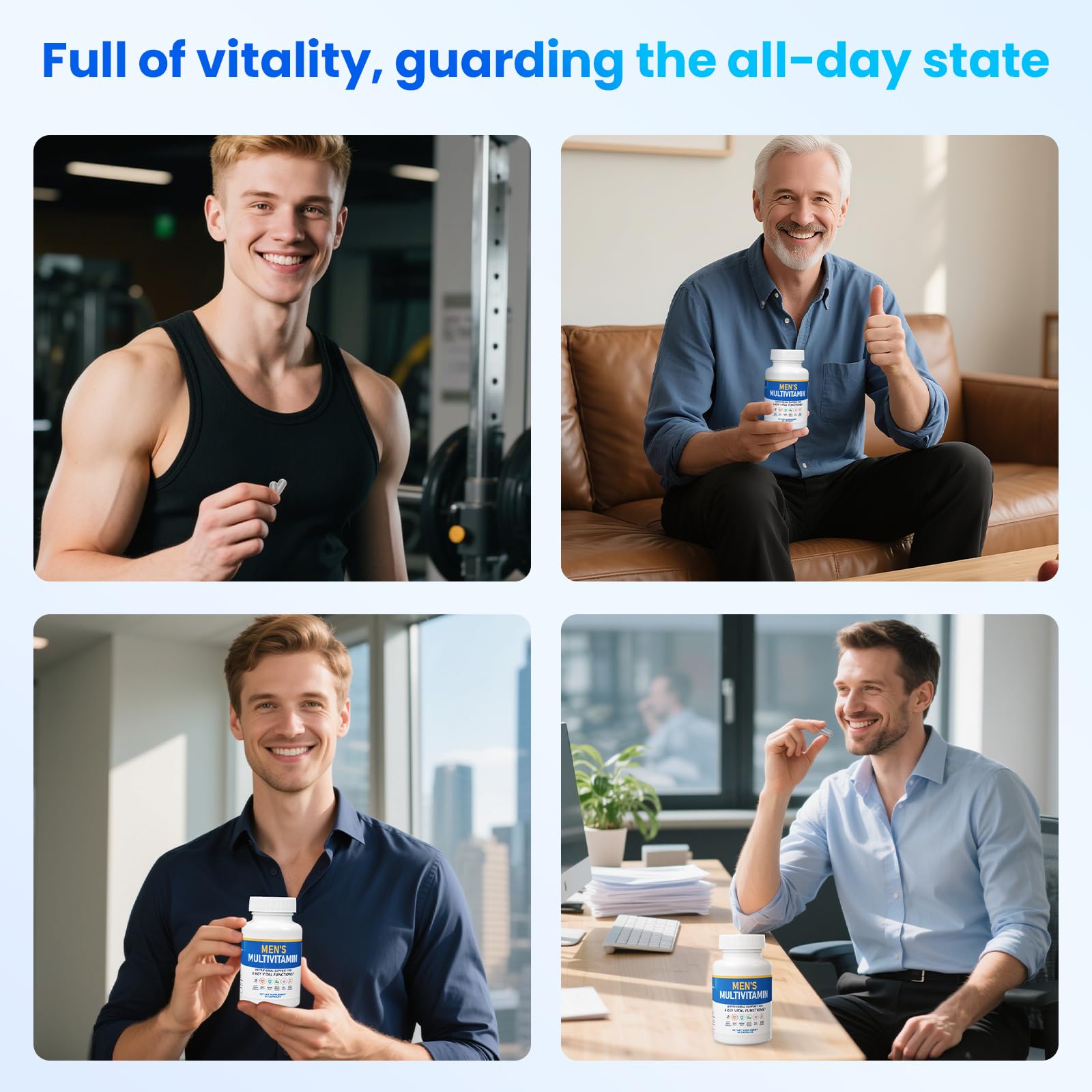 ssumiao Men's Multivitamins Contain 50+ Nutrients Including Vitamin D Daily, Supplement with Vitamin B12, Zinc, Magnesium, Men's Once Daily Multivitamin - 60 Tablets ssumiao Au supplements