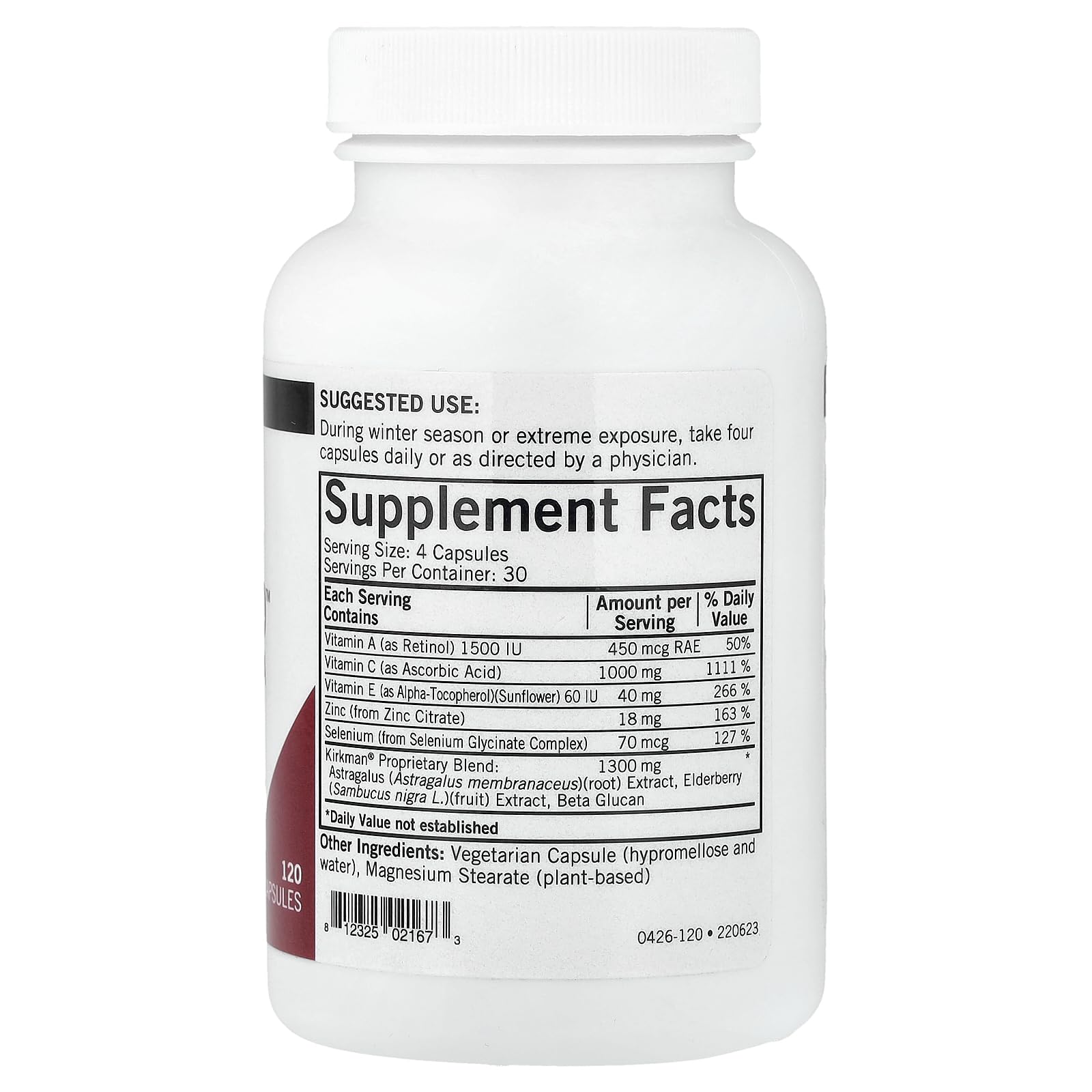 Kirkman - Immuno-Aid Advanced Formula - 120 Capsules - Immune Support - Potent Proprietary Blend - Hypoallergenic Kirkman Au supplements