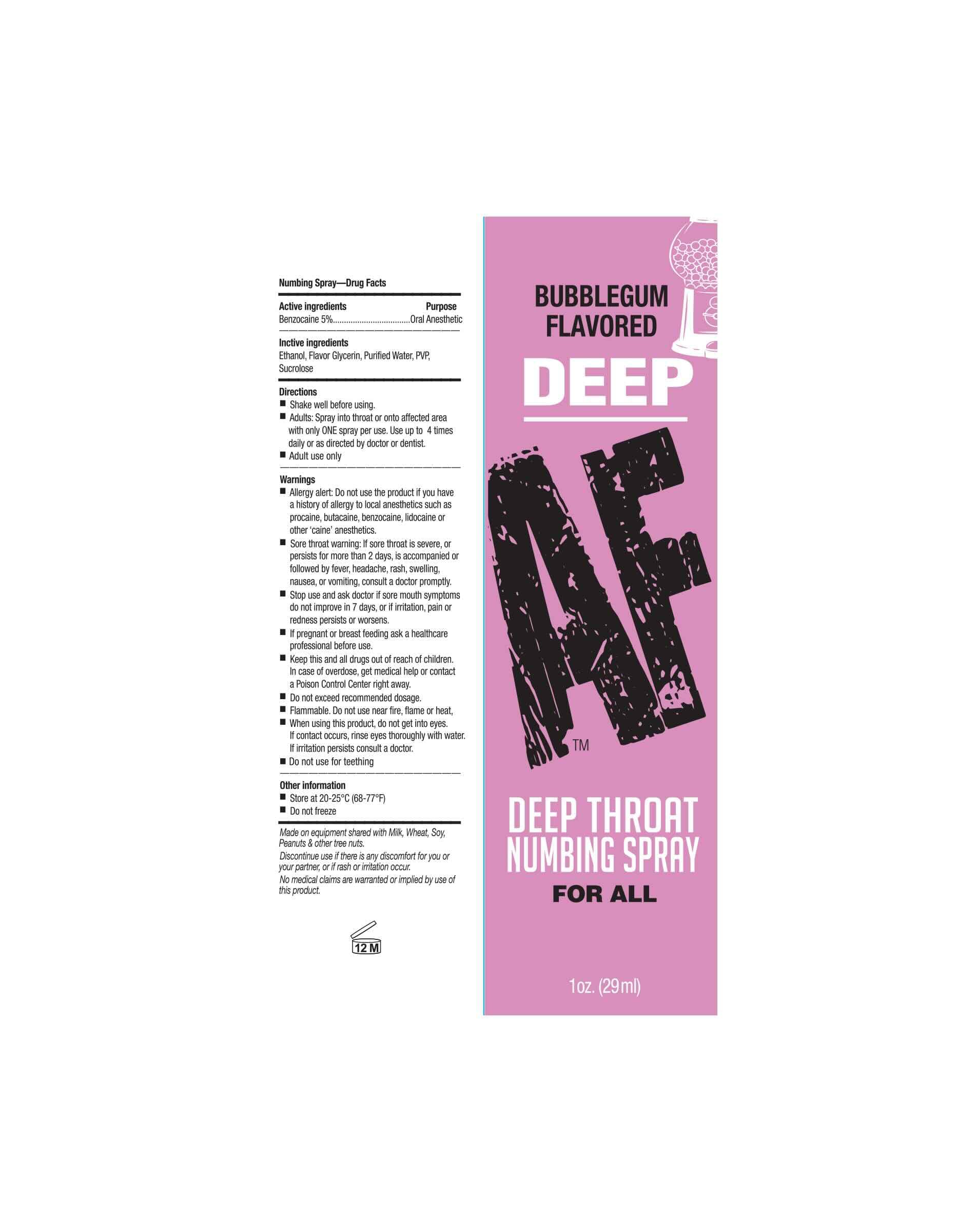 Naughty Kitty Kat Deep AF Deep Throat Spray (Bubblegum) Naughty Kitty Kat Au supplements