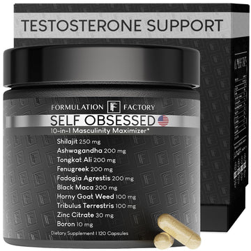 Self Obsessed Masculine Vitality & Testosterone Support - 10-in-1 Complex with Shilajit, Tongkat Ali, & Fadogia Agrestis - 120 Capsules, 2 Month Supply (120 Count (Pack of 1), Self Obsessed) Formulation Factory Au supplements