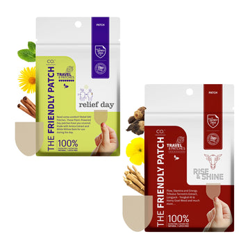 Relief Day & Rise & Shine Patch Bundle - Arnica, White Willow Bark, Tongkat Ali, Horny Goat Weed, Saffron & Peppermint for Soreness, Strength, and Performance Support - 16 Plant-Powered Patches for Me The Friendly Patch CO. Au supplements