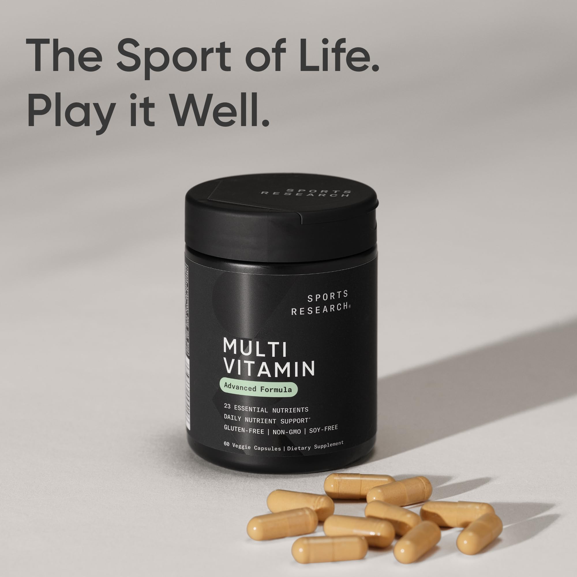 Sports Research® Multivitamin – Advanced Formula - 23 Essential Vitamins & Minerals with CoQ10 & Iodine - Daily Nutrient Support*- Non-GMO Tested & Gluten-Free -60 Veggie Capsules Sports Research Au supplements