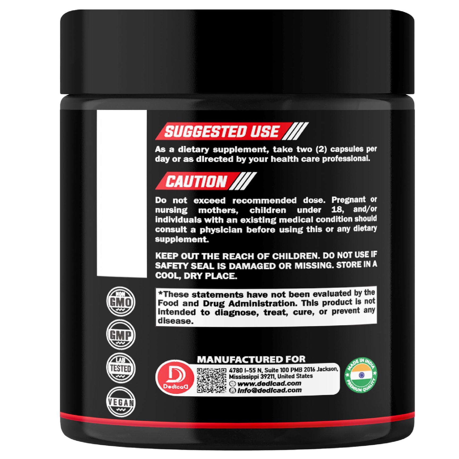 DEDICAD 5 HTP Supplement 1010mg - 60 Capsules - 3in1 Combined with Vitamin B6, L-Tryptophan - Comfortable Mood, Brain Health, Body Management & Immune System Support DEDICAD Au supplements