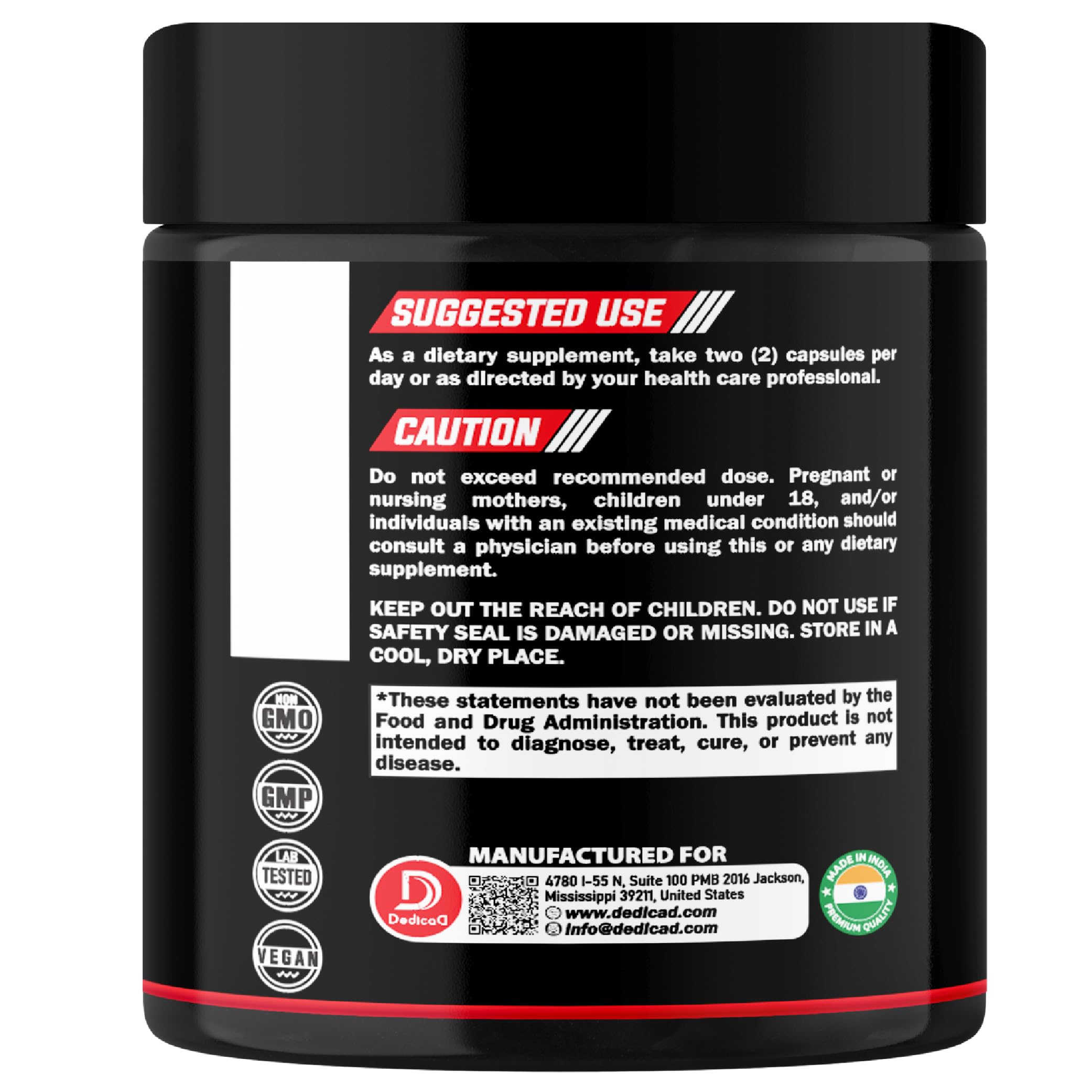 DEDICAD 5 HTP Supplement 1010mg - 60 Capsules - 3in1 Combined with Vitamin B6, L-Tryptophan - Comfortable Mood, Brain Health, Body Management & Immune System Support DEDICAD Au supplements