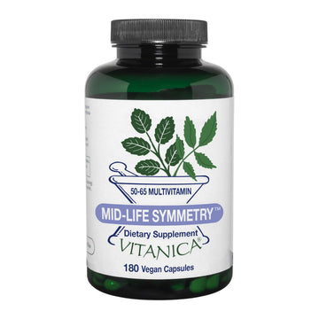 Vitanica - Mid-Life Symmetry, 50-65 High Potency Daily Multivitamin and Mineral, Vegan, 180 Capsules Vitanica Au supplements