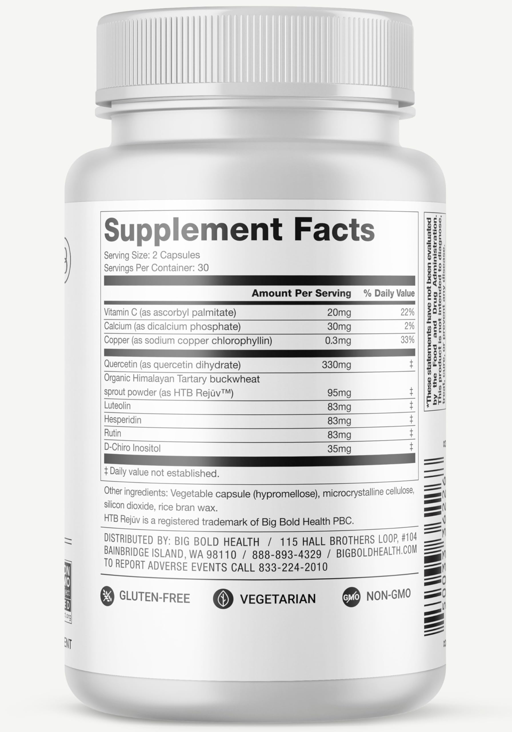 BIG BOLD HEALTH HTB Immune Rejuvenate - Polyphenols Supplement for Immune Support with Himalayan Tartary Buckwheat - Gluten Free, Dairy Free, Non-GMO Formula - 60 Vegetarian Capsules BIG BOLD HEALTH Au supplements