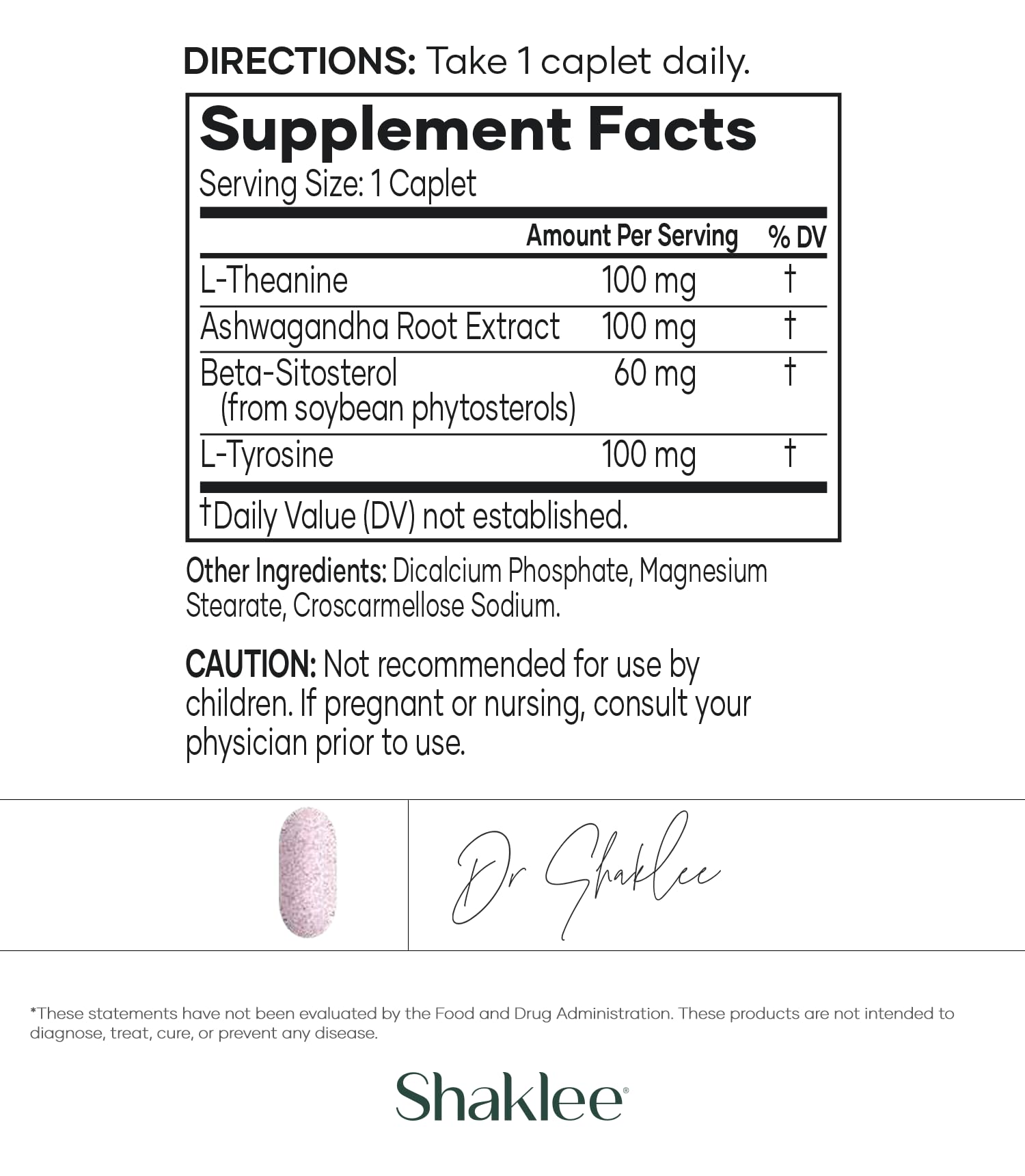 Shaklee - Stress Relief Complex - Calming Blend of L-theanine, Ashwagandha, Beta-sitosterol, and L-tyrosine - Promotes Relaxation without Drowsiness - 1 Caplet Daily - Adults Supplement - 30 Caplets Shaklee Au supplements