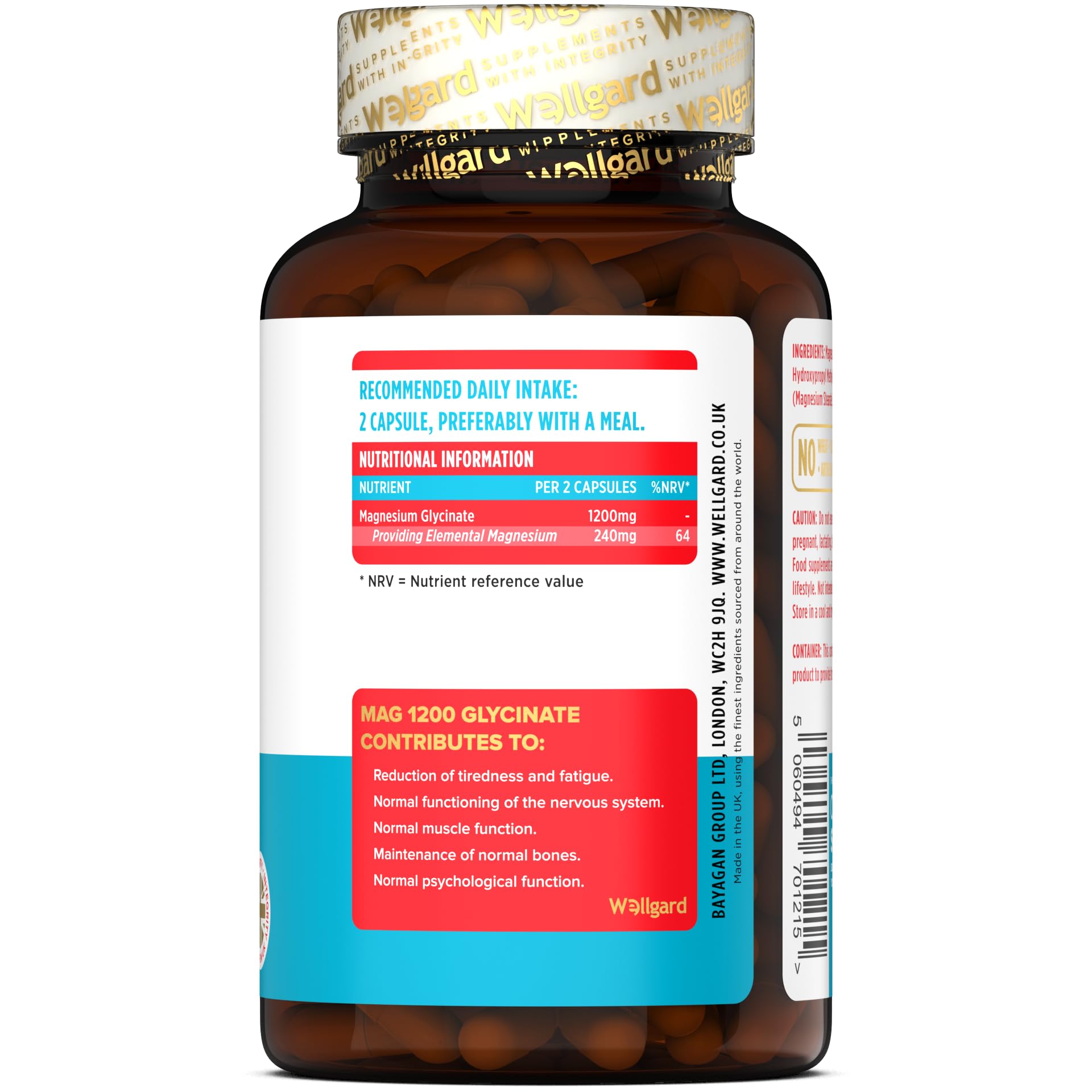 Wellgard Magnesium Glycinate, Mag 1200, High Strength Magnesium Bisglycinate Wellgard Au supplements