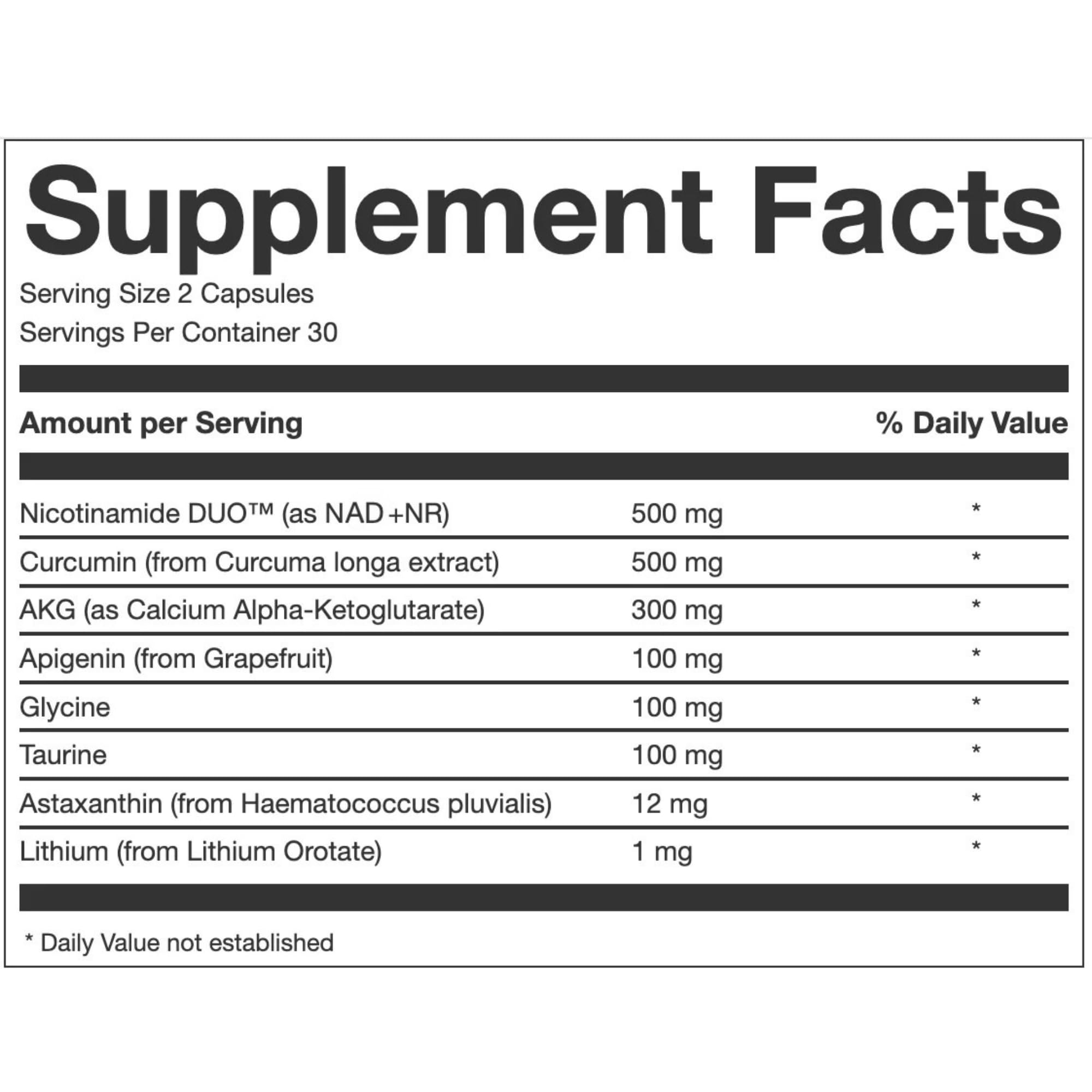 PERPETUA.LIFE AEON Longevity Complex White, Supplement with Curcumin, NMN (Nicotinamide Mononucleotide), AKG, Glycine & Taurine, Supports Healthy Aging, Energy & Immune System, Vegan, 60 Capsules PERPETUA.LIFE Au supplements