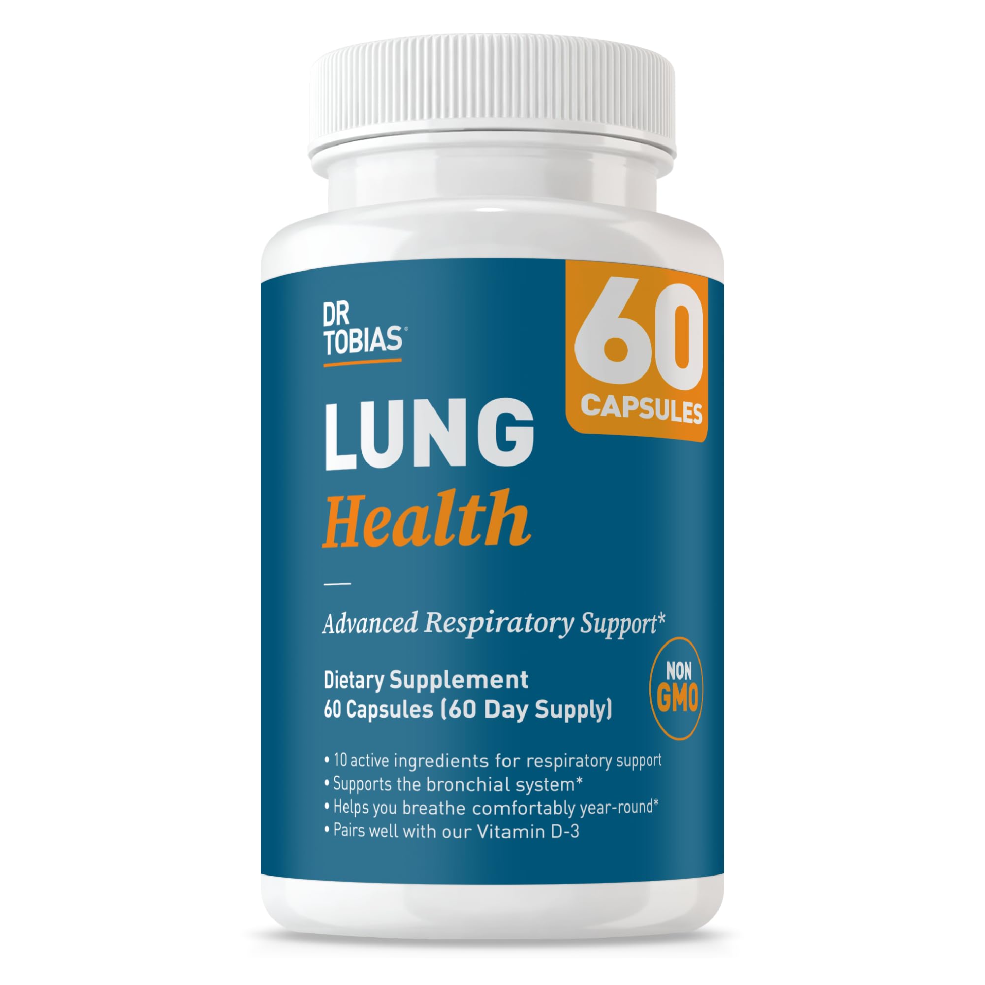 Dr. Tobias Lung Health - Lung Support Supplement with Vitamin C, Butterbur, Quercetin & Bromelain | Lung Cleanse & Detox Formula for Bronchial & Respiratory System Non-GMO (60 Capsules, 60 Servings) Dr. Tobias Au supplements