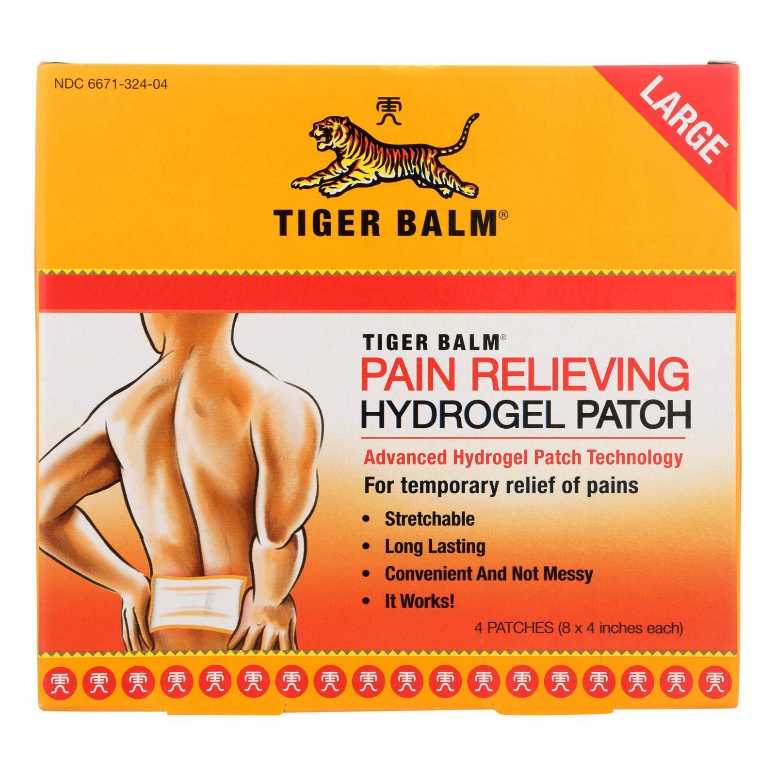 Tiger Balm Pain Relieving Patch Large, 4 Count (Pack of 6) Tiger Balm Au supplements