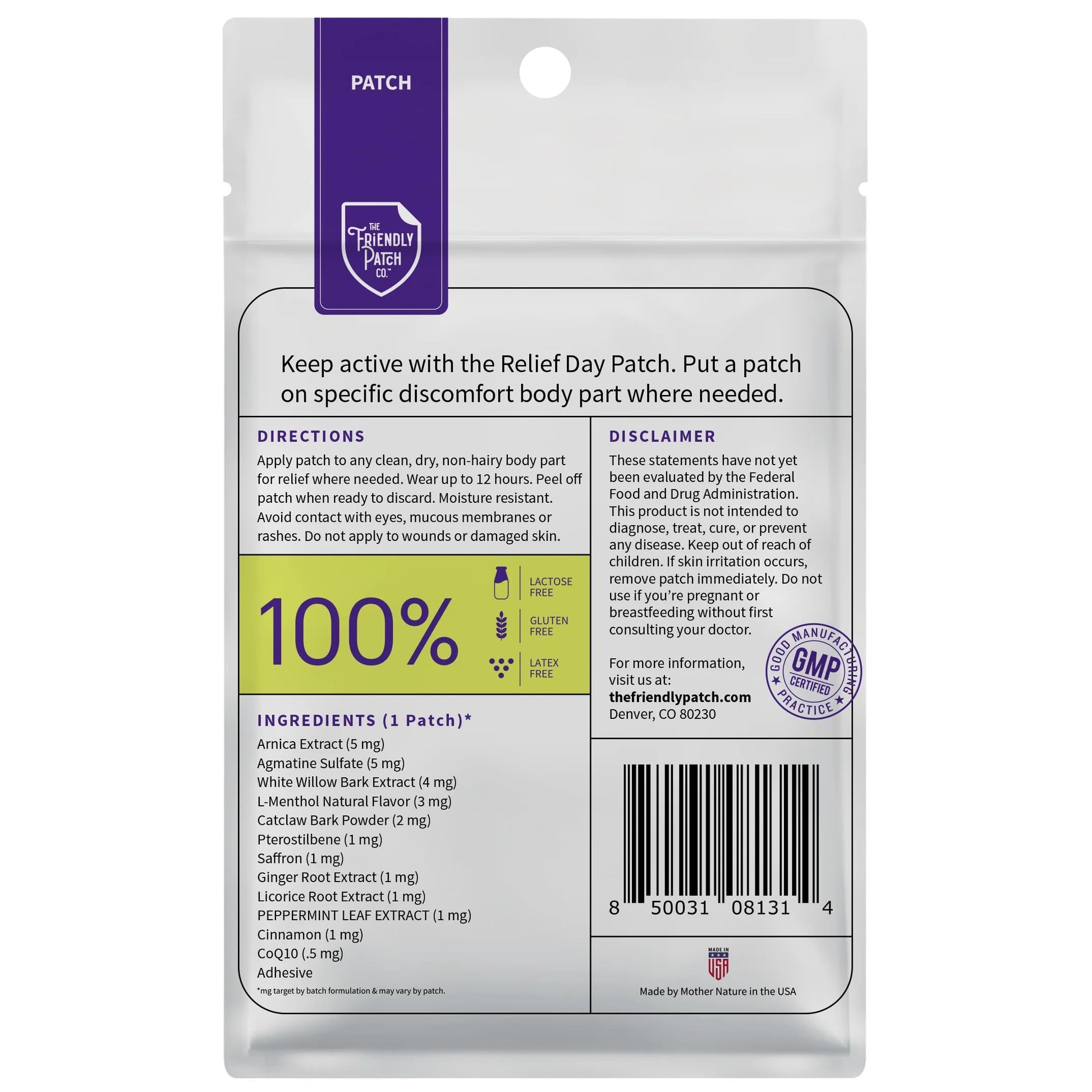 Relief Day & Rise & Shine Patch Bundle - Arnica, White Willow Bark, Tongkat Ali, Horny Goat Weed, Saffron & Peppermint for Soreness, Strength, and Performance Support - 16 Plant-Powered Patches for Me The Friendly Patch CO. Au supplements