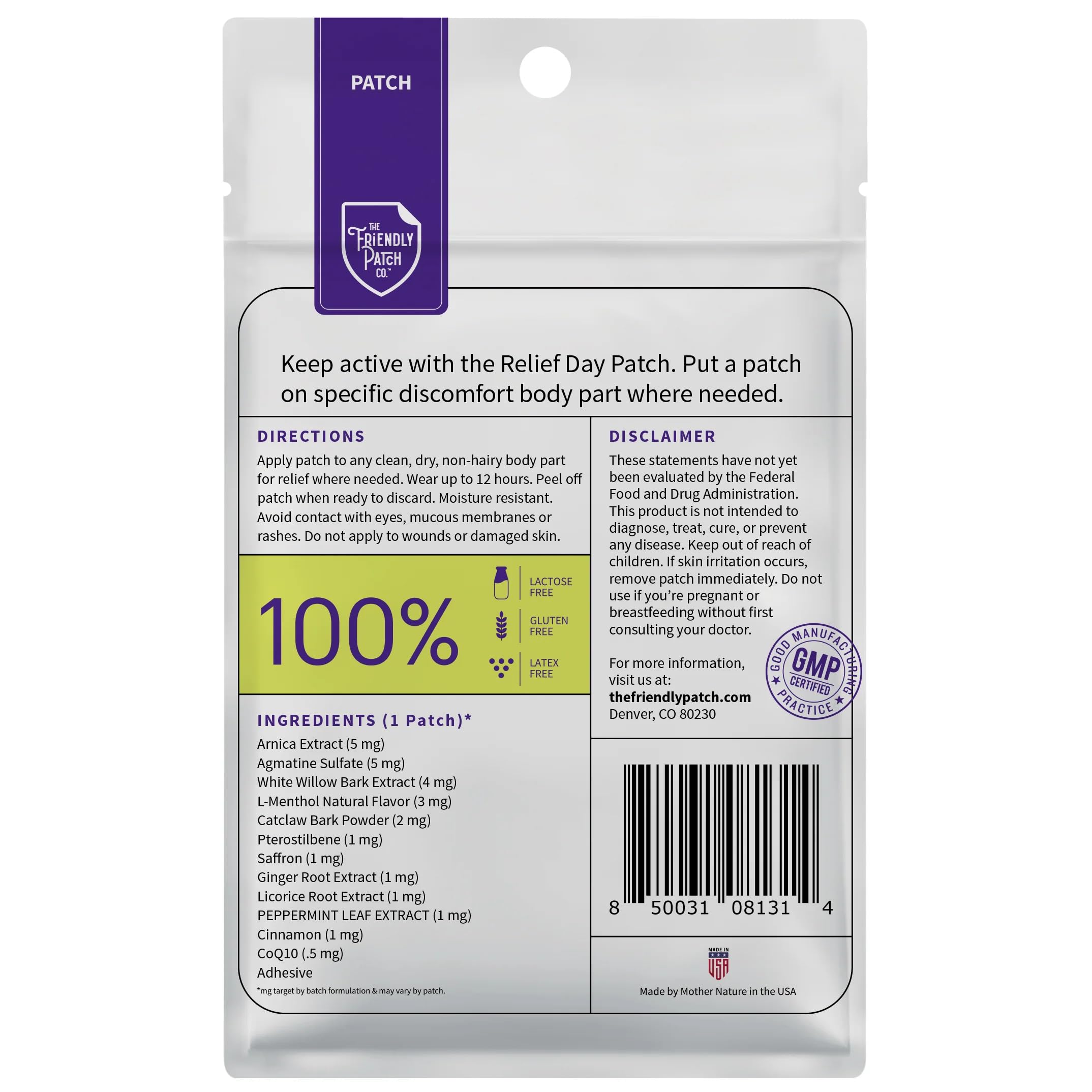 Relief Day & Rise & Shine Patch Bundle - Arnica, White Willow Bark, Tongkat Ali, Horny Goat Weed, Saffron & Peppermint for Soreness, Strength, and Performance Support - 16 Plant-Powered Patches for Me The Friendly Patch CO. Au supplements