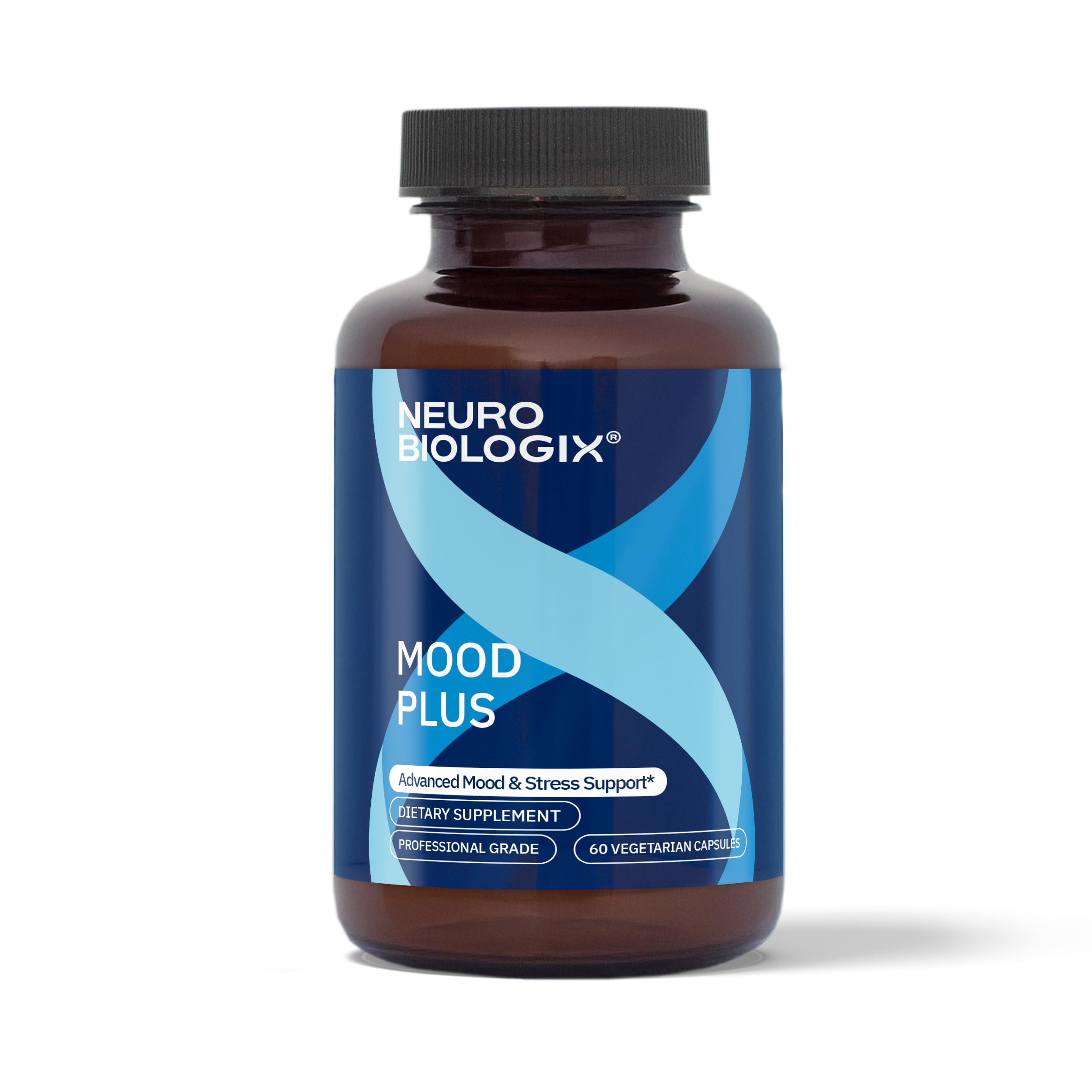 Neurobiologix Mood Plus for Men and Women, Mood & Stress Support Supplement with GABA, 5-HTP, Ashwagandha, Magnesium & Chamomile for Emotional Balance, Relaxation & Serotonin Support, 60 Capsules Neurobiologix Au supplements