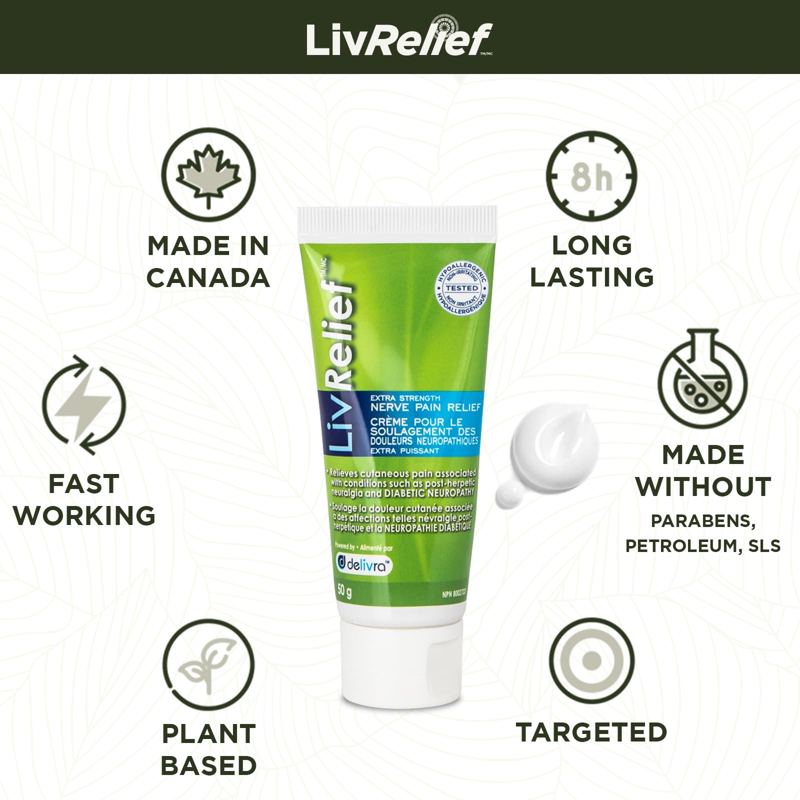 LivRelief Nerve Pain Relief Extra Strength - 50g LivRelief Au supplements