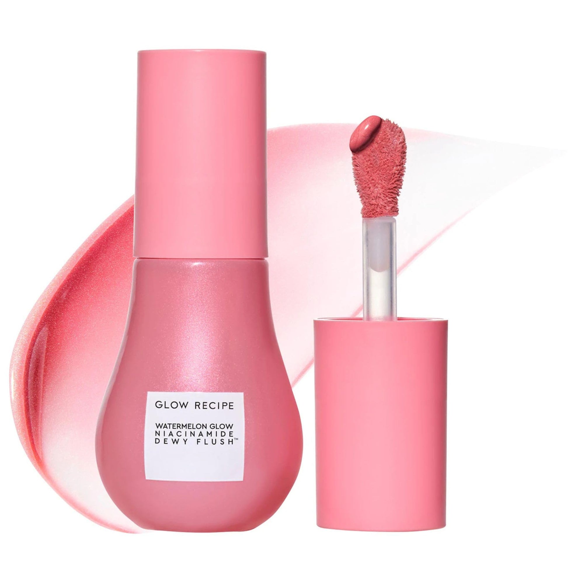 Glow Recipe Niacinamide Dewy Flush Tinted Liquid Blush Serum - Glowy Blush for Cheeks to Smooth, Hydrate & Brighten - Liquid Korean Makeup with Buildable Soft Pink Tint - Watermelon Flush (0.4 oz) Glow Recipe Au supplements
