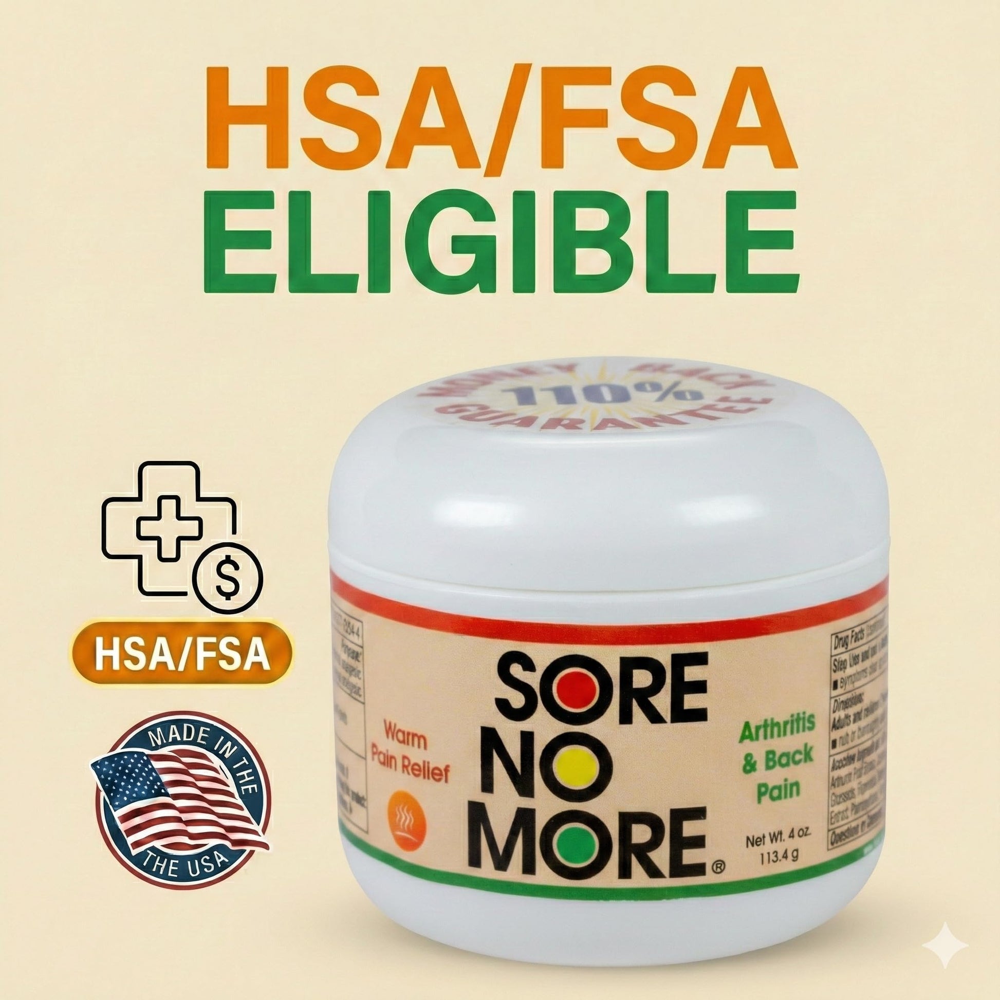 Sore No More Warm Arthritis Pain Relief Cream – Targeted Reliever for Back, Neck, Hands & Feet – Soothing & Fast-Acting Formula for Aches and Pains – Non-Greasy with Orange Aroma – 4 oz Sore No More Au supplements
