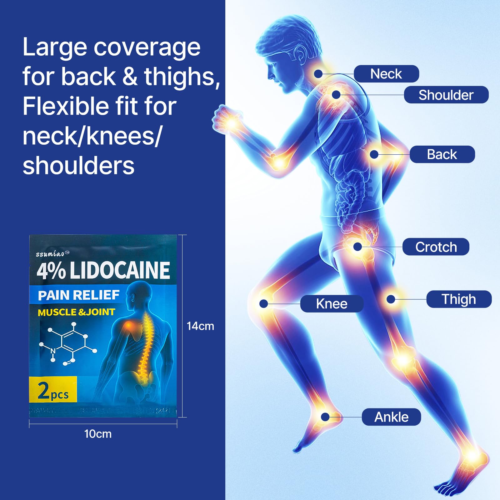 18 pcs Lidocaine Pain Relief Patches 4% - Long-Lasting Hydrogel Pain Patch with Lavender Scent | Flexible & Discreet for Back, Neck, Arthritis, Muscle & Joint Discomfort | (3 Packs) ssumiao Au supplements