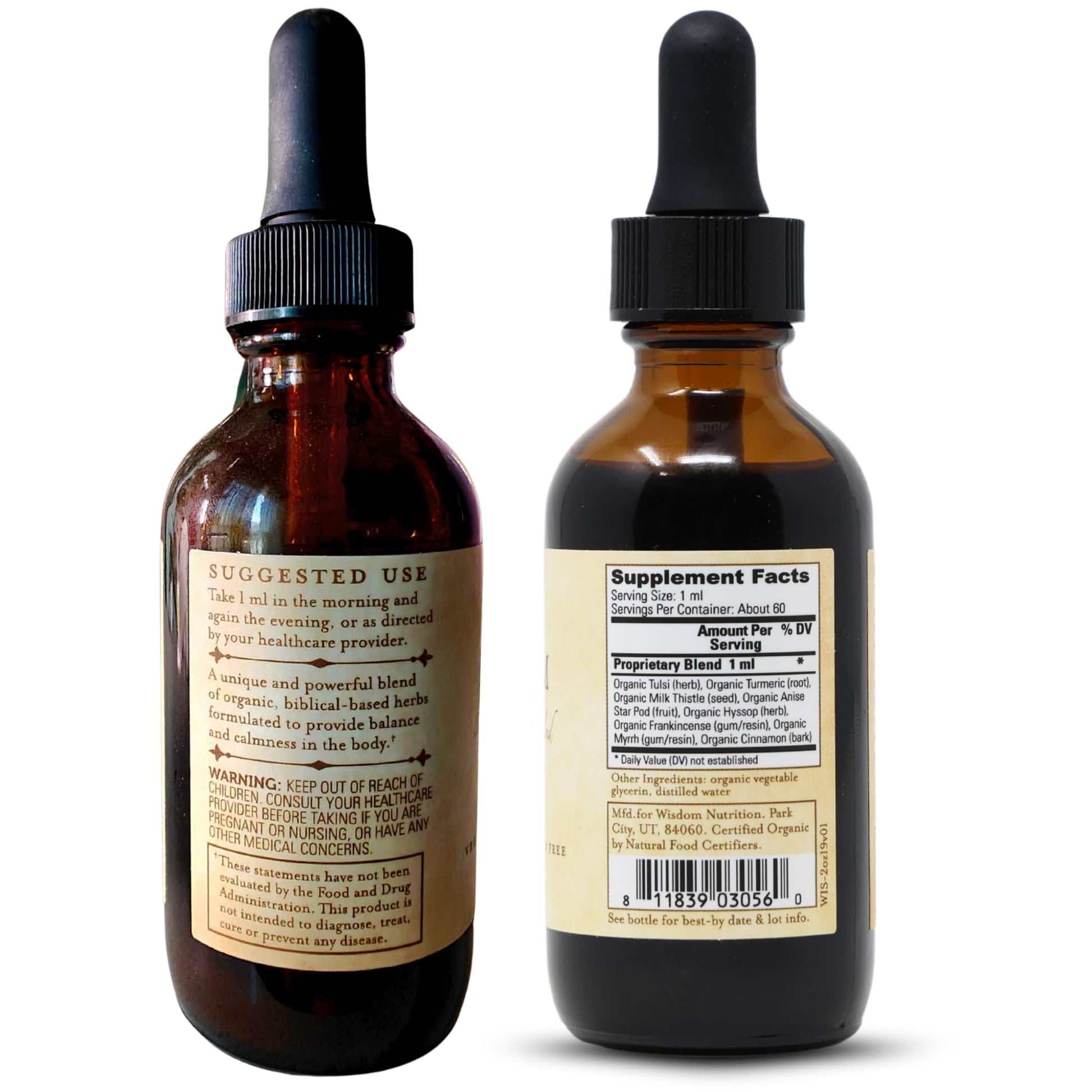 Organic Turmeric, Frankincense and Myrrh – Herbal Supplement Blend for Energy, Detox, Focus, Immunity & Stress – Non-GMO Vegan Tonic with Milk Thistle – Wisdom Bible Based Blend – 2oz Liquid Drops Wisdom Nutrition Au supplements