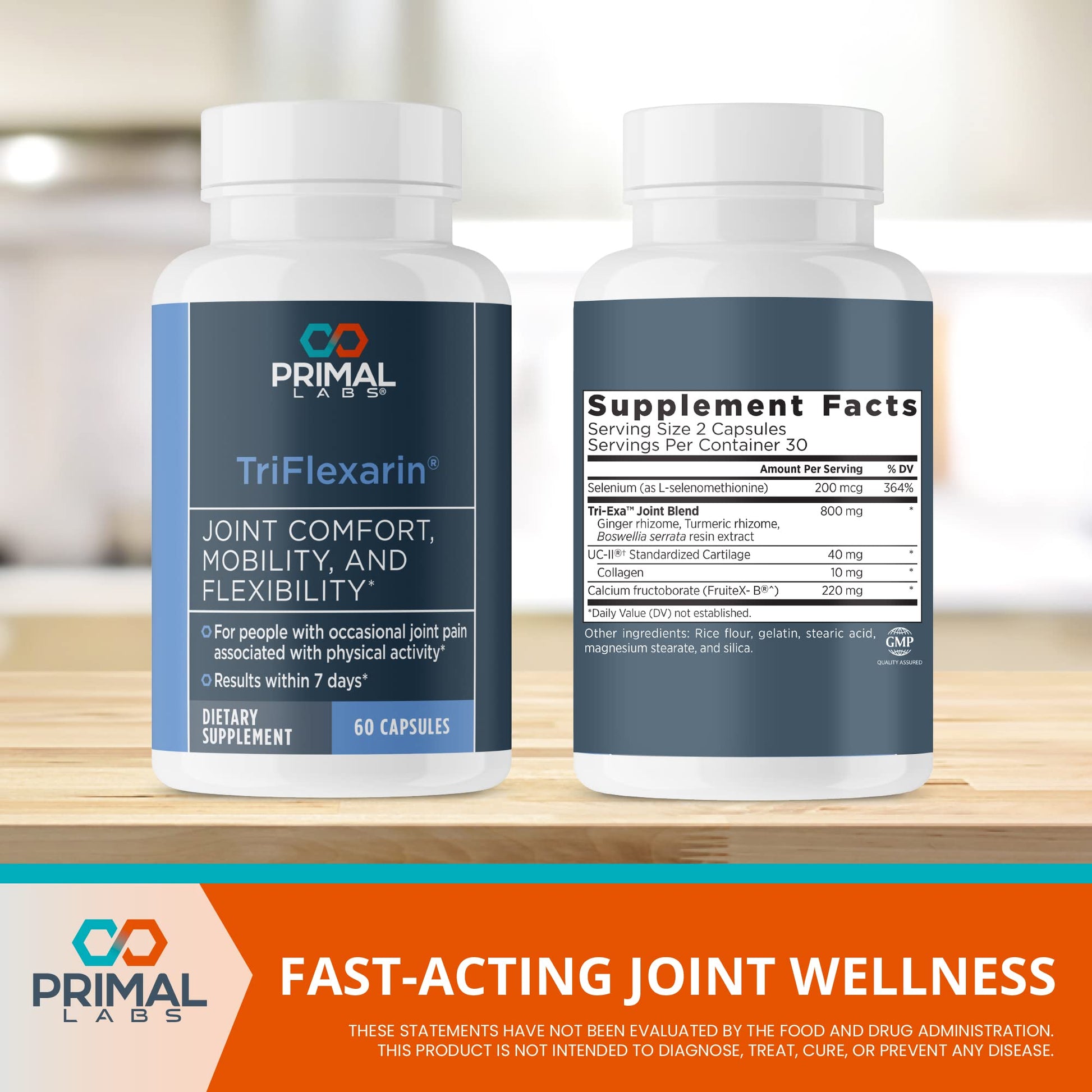 TriFlexarin Joint Support Supplement with FruiteX-B for Joint Comfort and Mobility Primal Labs Au supplements