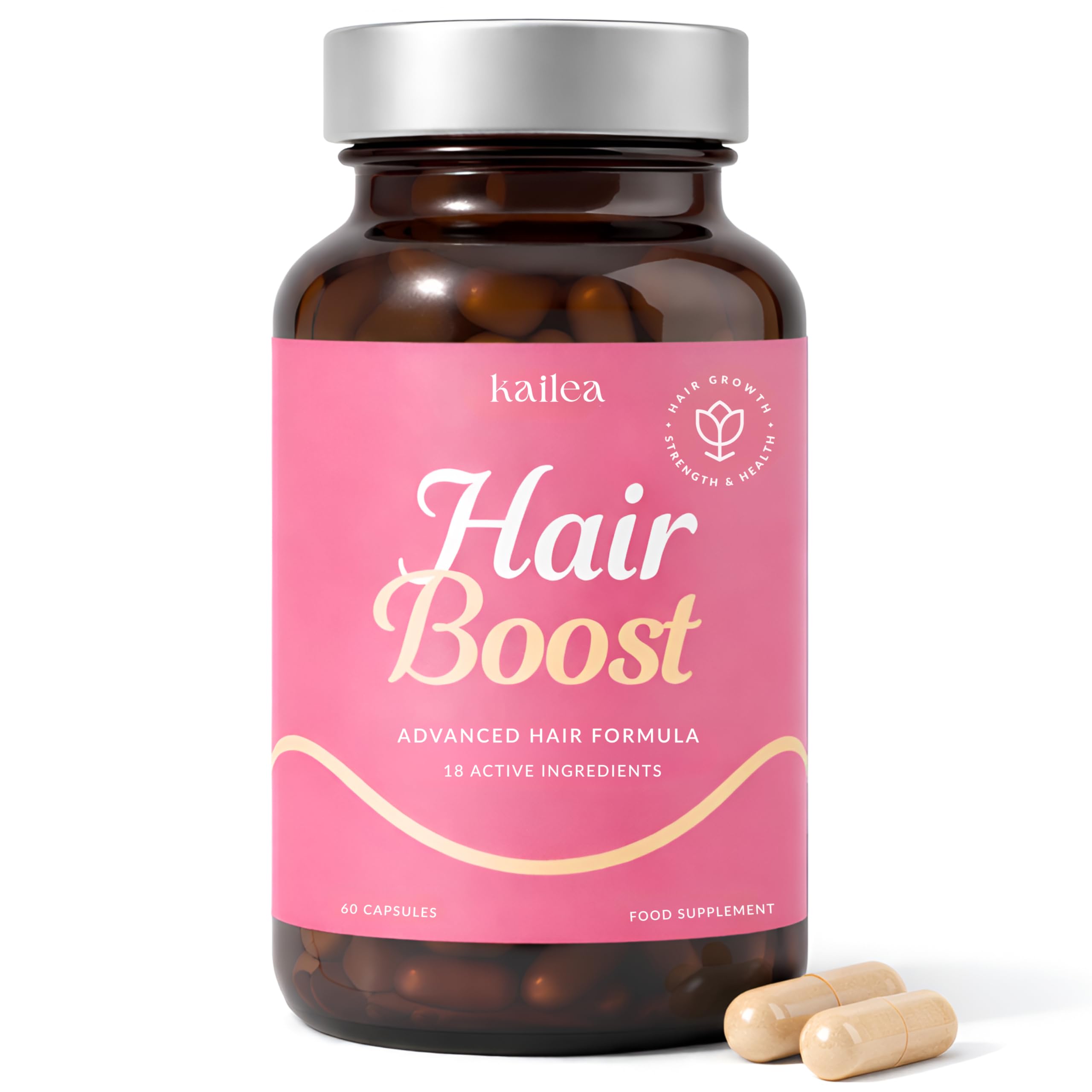 18-in-1 Hair Growth Supplement | Collagen, Hyaluronic Acid, Nettle, Silica, Biotin, Grape Seed Extract, Bamboo | Stronger, Thicker, Longer Hair – Supports Hair Volume, Shine, Scalp & Nail Health kailea Au supplements