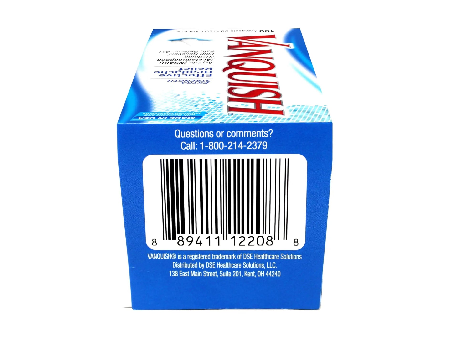 Vanquish Effective Headache Relief – Aspirin (NSAID), Acetaminophen, Caffeine, 100 Analgesic Coated Caplets - 3 Pack Vanquish Au supplements