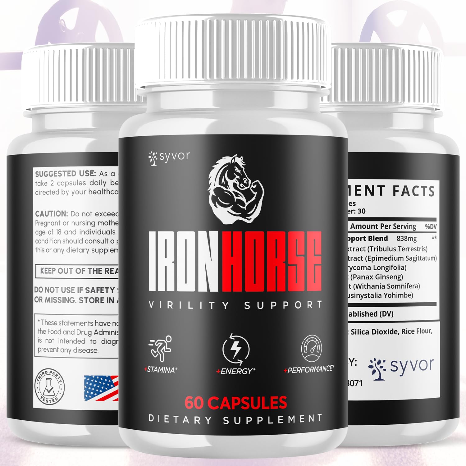 Iron Horse Supplement Pills, Official Iron Horse Pills for Men with All Natural Ingredients, Advanced IronHorse Capsules Designed to Support Health and Wellness with Premium Vitamins (60 Capsules) Syvor Au supplements