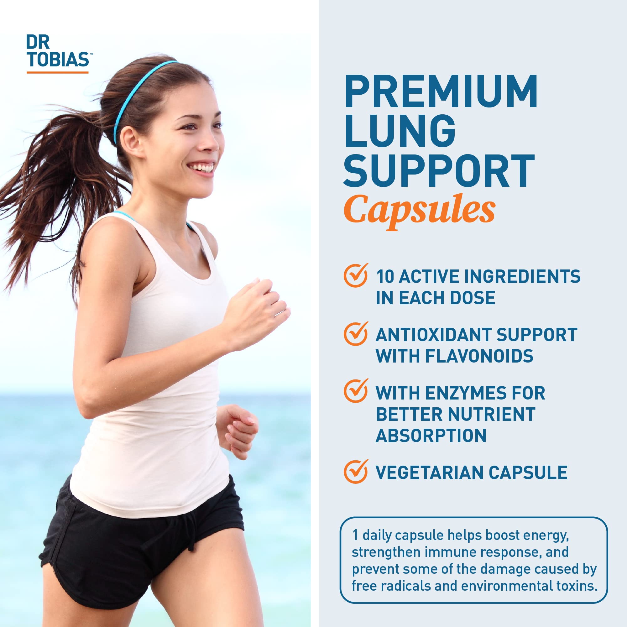 Dr. Tobias Lung Health - Lung Support Supplement with Vitamin C, Butterbur, Quercetin & Bromelain | Lung Cleanse & Detox Formula for Bronchial & Respiratory System Non-GMO (60 Capsules, 60 Servings) Dr. Tobias Au supplements