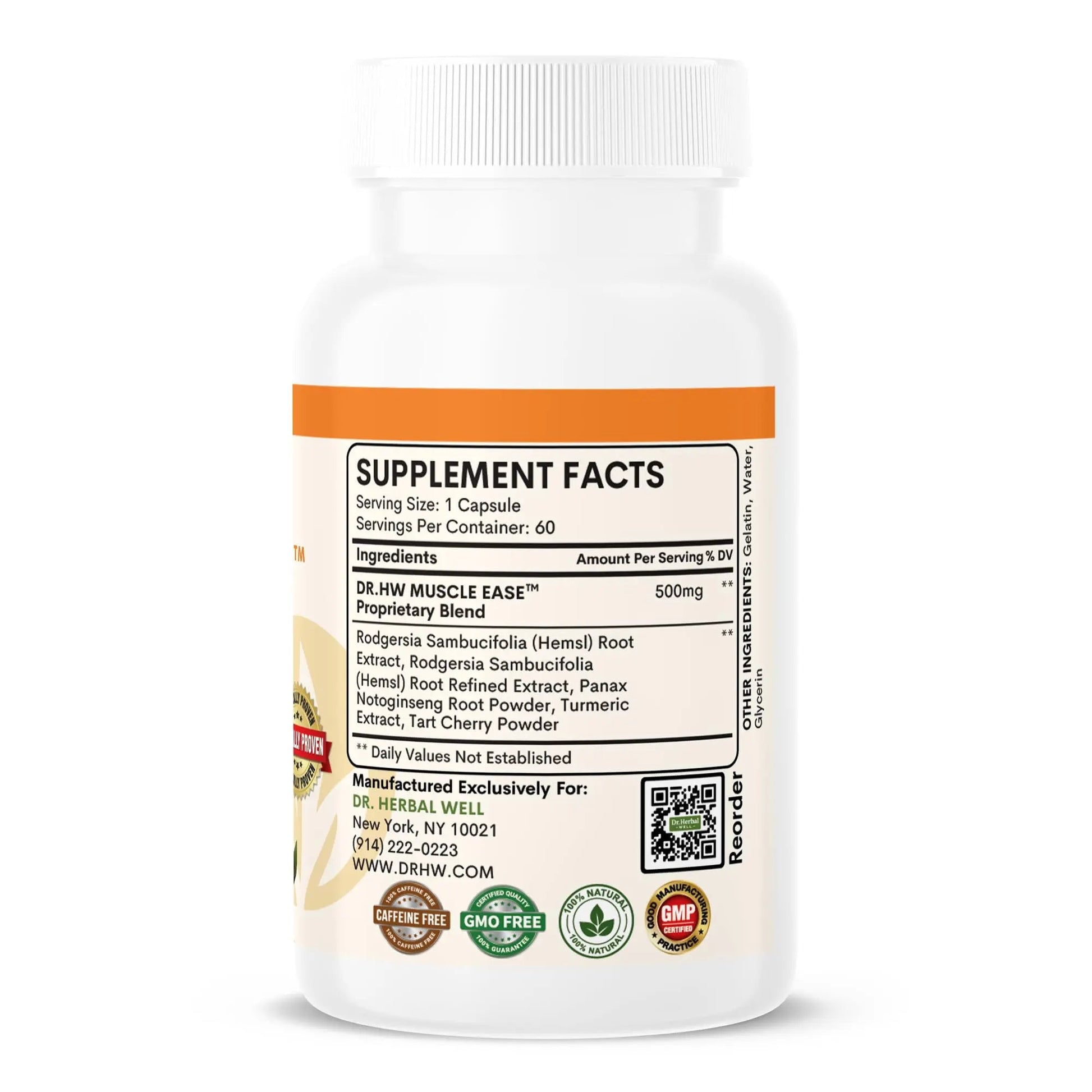 DR.HERBAL WELL Muscle Ease - Joint, Muscle & Nerve Support Fast Acting Relax Comfort Recovery Natural Herbal Supplement - (60 Capsules) MAX-Strength DR. HERBAL WELL Au supplements