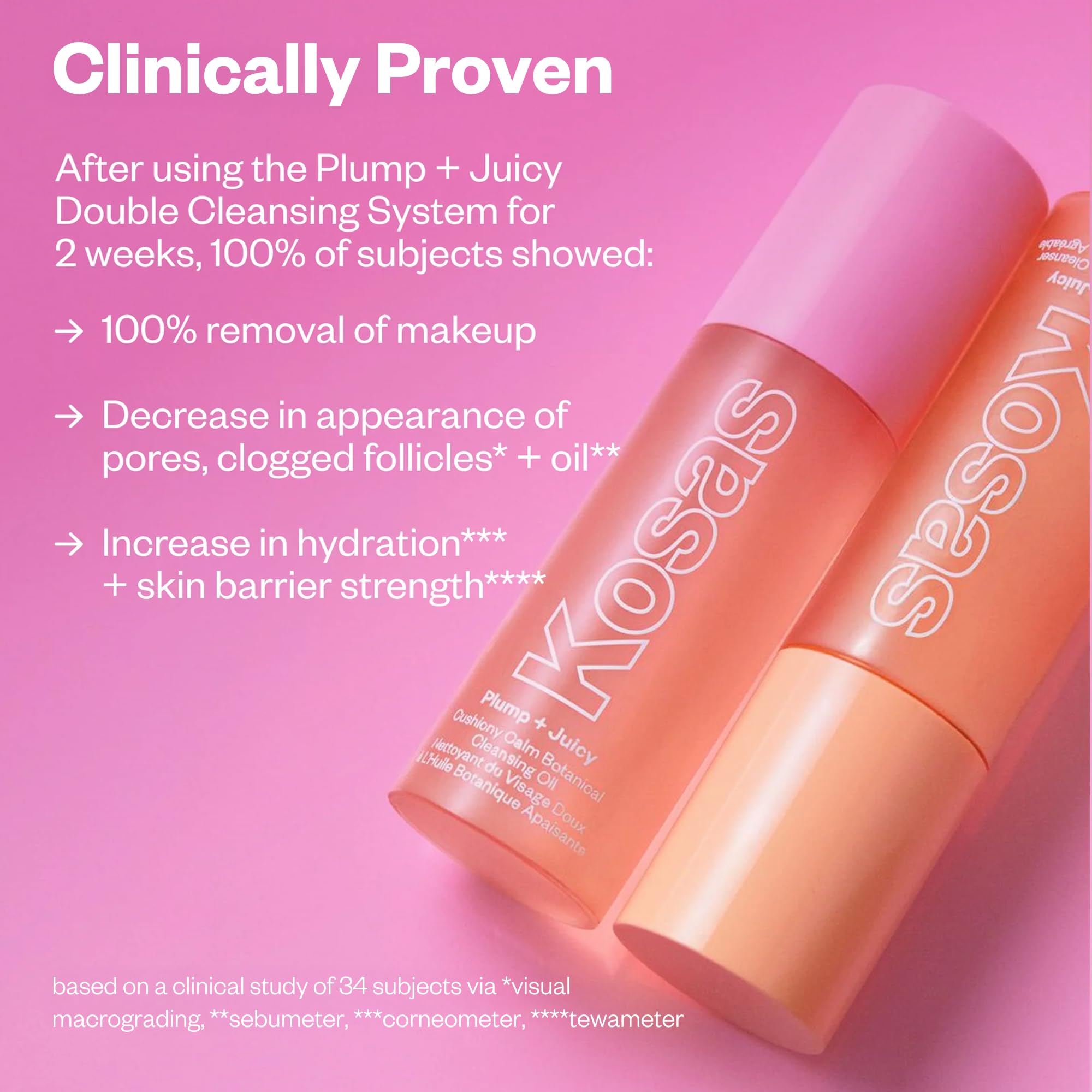 Kosas Mini Plump + Juicy Double Cleansing System — Botanical Oil Cleanser + Gel Cleanser Set, Soap & Sulfate Free, Hydrating Makeup Remover for All Skin Types Kosas Au supplements