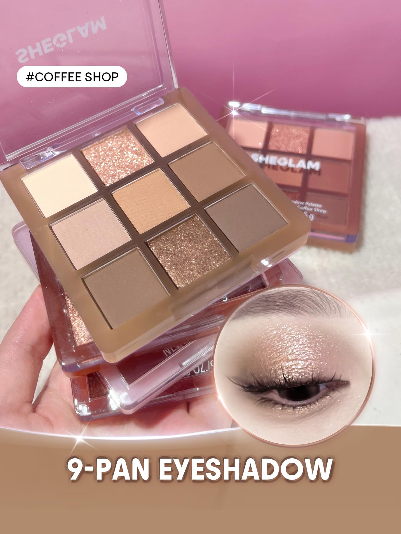 SHEGLAM Eyeshadow Palette 9-Color Ultra-pigmented Shimmer & Matte Shades, Vegan & Cruelty-free-Coffee Shop SHEGLAM Au supplements