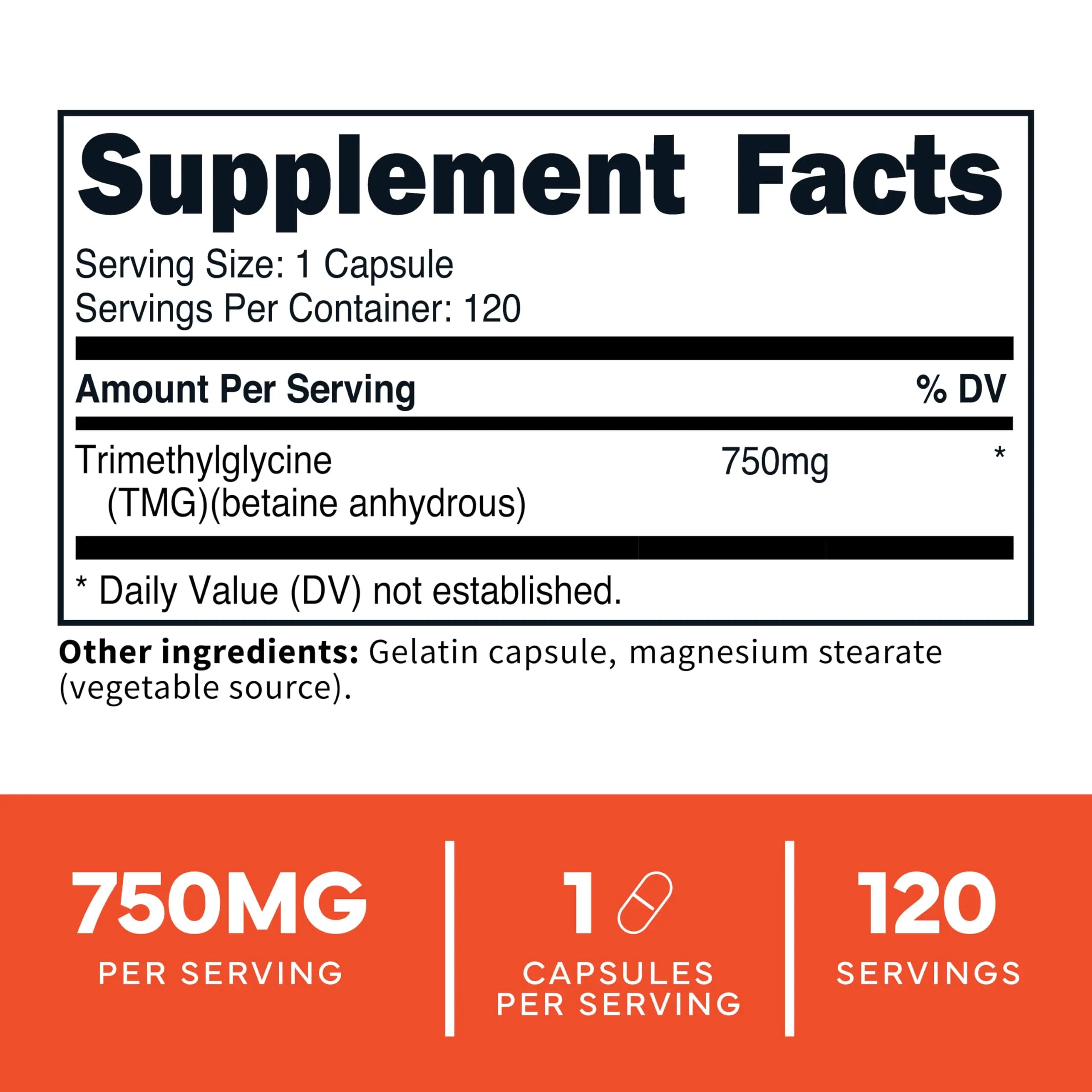 Type Zero Clean TMG Trimethylglycine Capsules (120 Servings) - Non GMO, Gluten Free Type Zero Au supplements